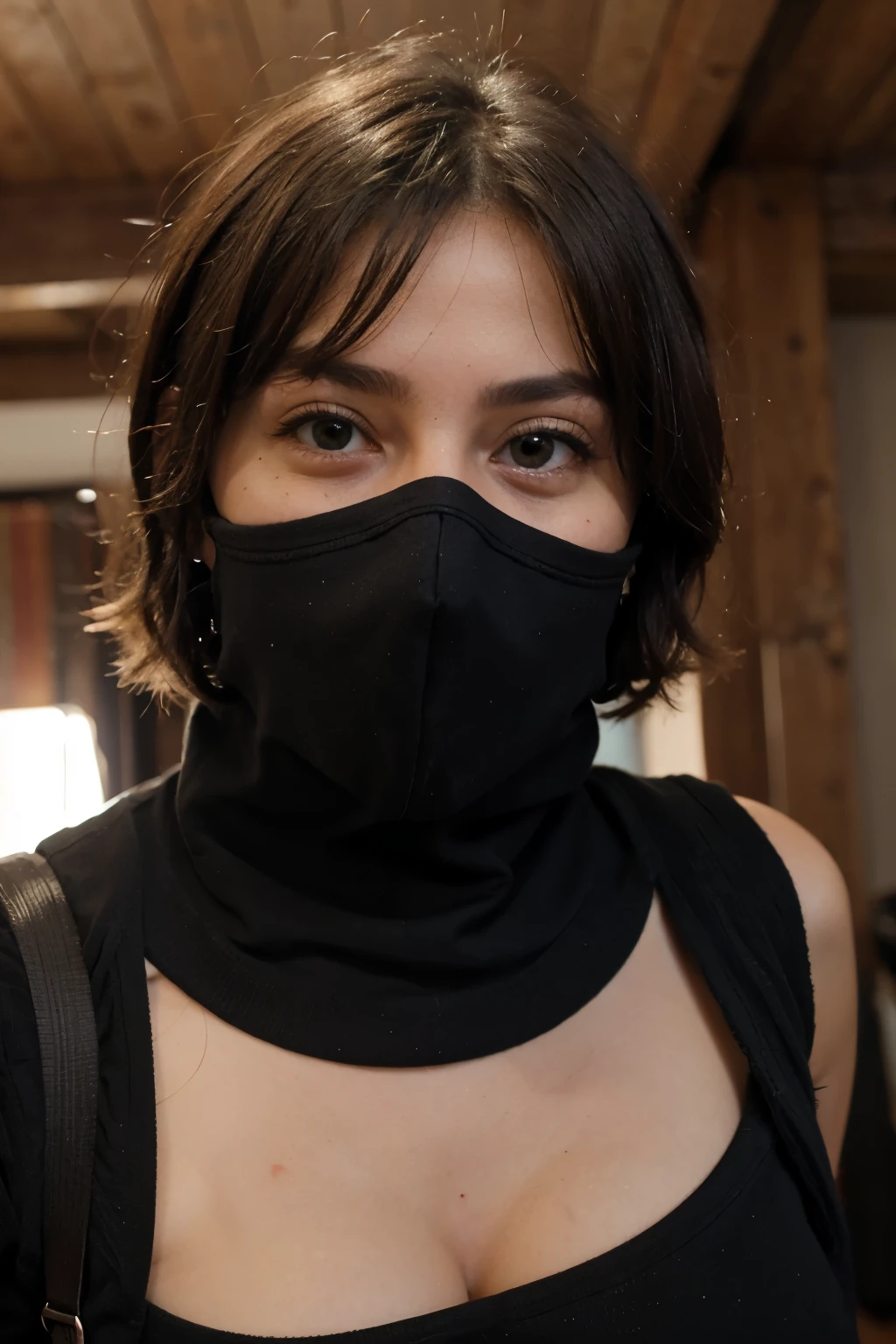 ((Mejor calidad)), ((obra maestra)), (detallado), hombre de espalda con una balaclava