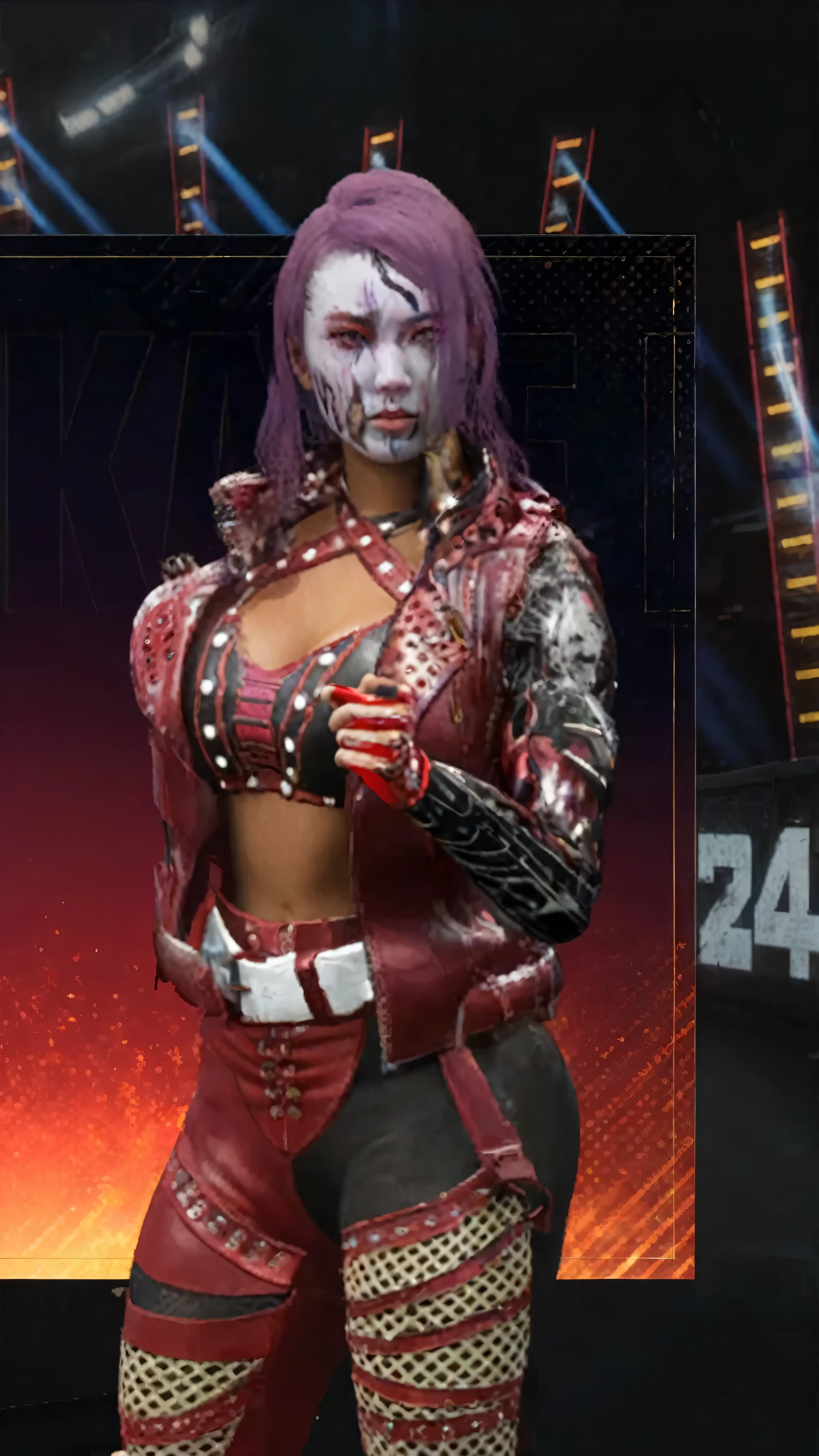 un gros plan d'une femme en costume avec une arme à feu, en tant que personnage de tekken, personnage de jeu vidéo Katana Zero, dans le cyberpunk 2077, Chrome outfit, armure argentée pointue, peau fuchsia, tenue cyberpunk, cyberpunk angry gorgeous goddess, tenue cramoisie, cyberpunk femme fatale, 8k very detailed ❤🔥 🔥 💀 🤖 🚀, 8,000 character details