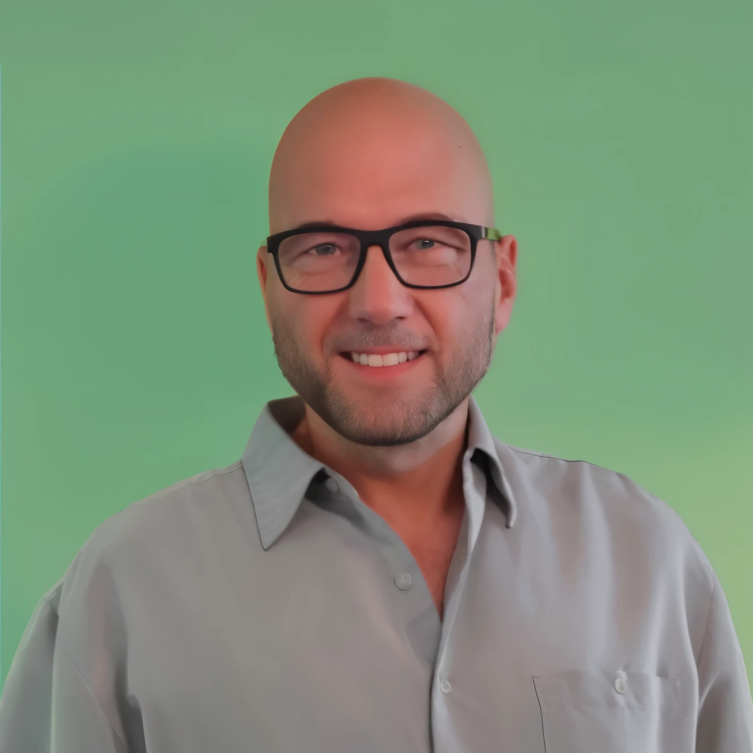 smiling man in glasses and a gray shirt with a green background, yann blomquist, marco bucci, andreas m wiese, markus vogt, christoph wohlgemuth, greg rutkwowski, sascha schneider, steffen sauerteig, george doutsiopoulos, marc simonette, mark verhaagen, markus reugels, stefano brunesci