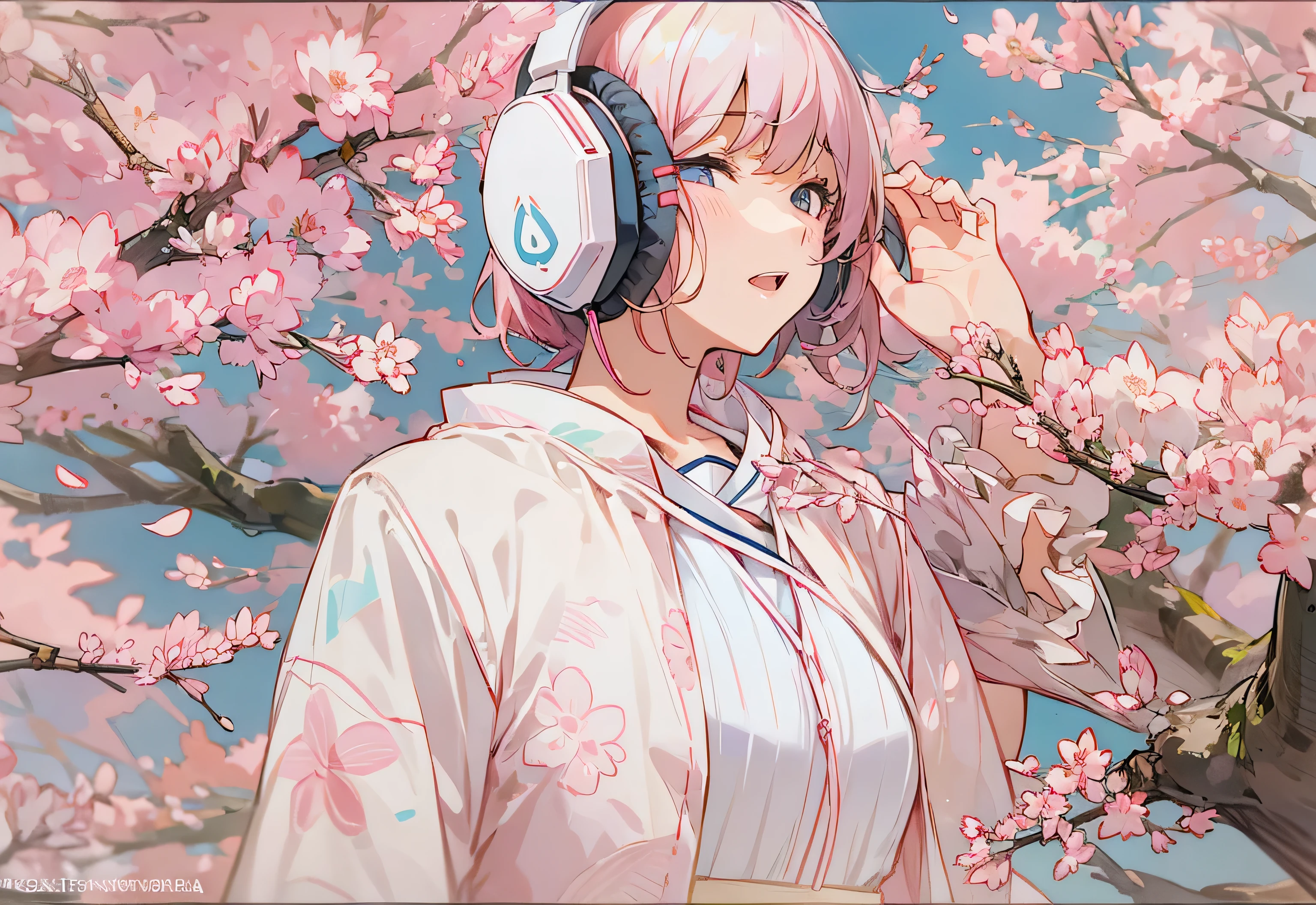 headphone spring clothes Japan cherry blossoms