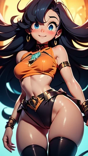 nsfw:1.3, 1girl (multiple views), inniepussy ,masterpiece, 4k, high quality, beautiful lighting, dynamic lighting, soft detailed skin, exposed legs, long black hair, smiling, seductive smile, blush, young, short, very short, camel toe, sexy, seductive, beautiful details, highly detailed, thin waist, tiny waist, super short, big young eyes, thigh high, thigh high leggings, stockings, hips exposed, big like eyes, low viewpoint, looking up on , viewed from underneath, looking down, super short girl looking down over camera, low angle shot, micro skirt