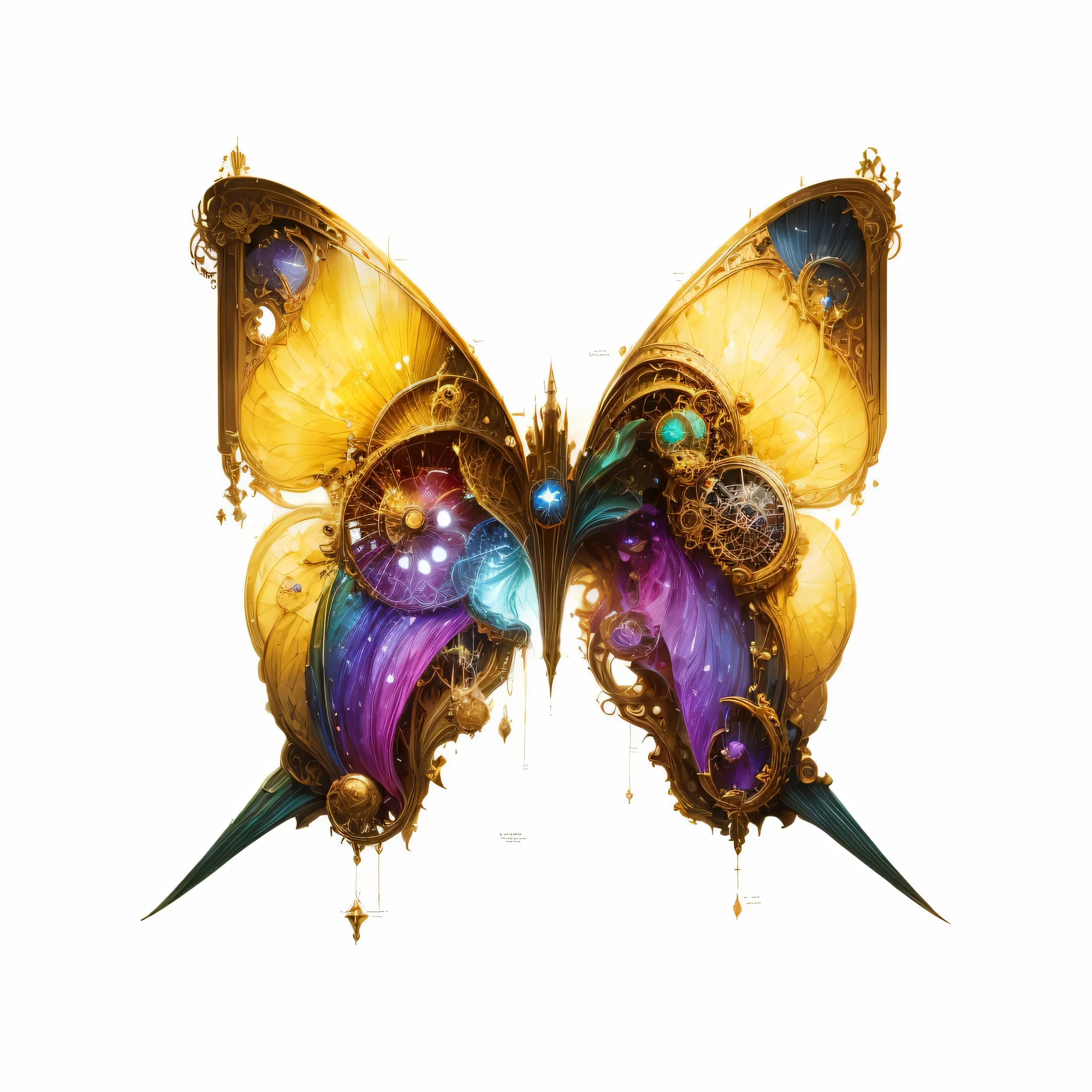Mechanical clocks，A rainbow-colored space-time door to another dimension，magic elements