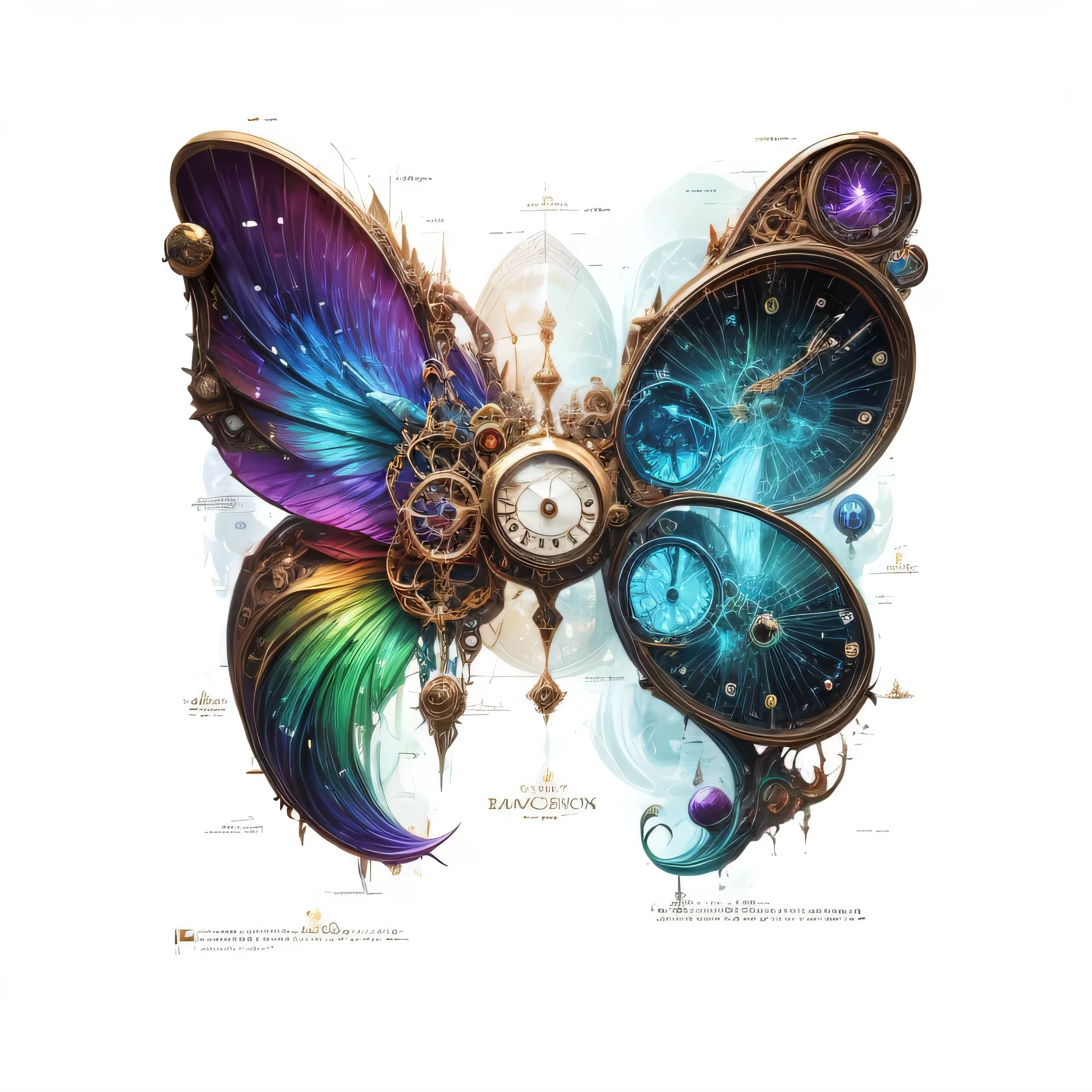 Mechanical clocks,A rainbow-colored space-time door to another dimension,magic elements