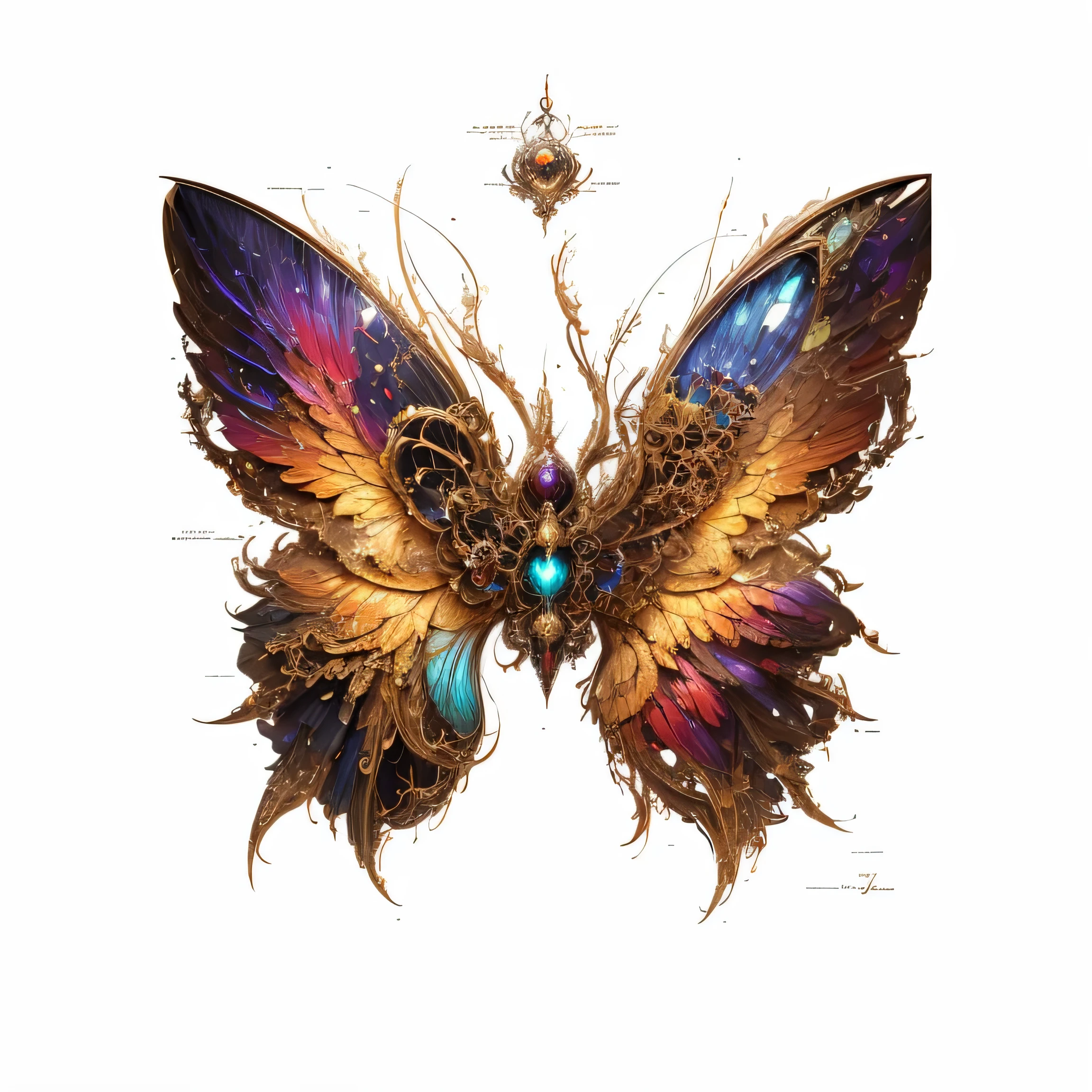 (masterpiece, best quality :1.3), Super detailed, complex, 8K, high dynamic range, wallpaper, movie lighting, (universe), gun, (shooting location), glow,Lord of Death Crown， armor, ((manic smile)), Red eyes, Mecha, big wings,  A waterfall of transparent tentacles above the skull, (dark sunglasses, Highly reflective lenses, There is a rainbow around the skull), The vibrant circular composition simply illustrates the influence of various structural forces (Steampunk decorative elements, gear, and other elements). pointer, Chain decoration combination,insanely detailed and complex, ultra minimalist, elegant, Gorgeous, Surreal, super detailed