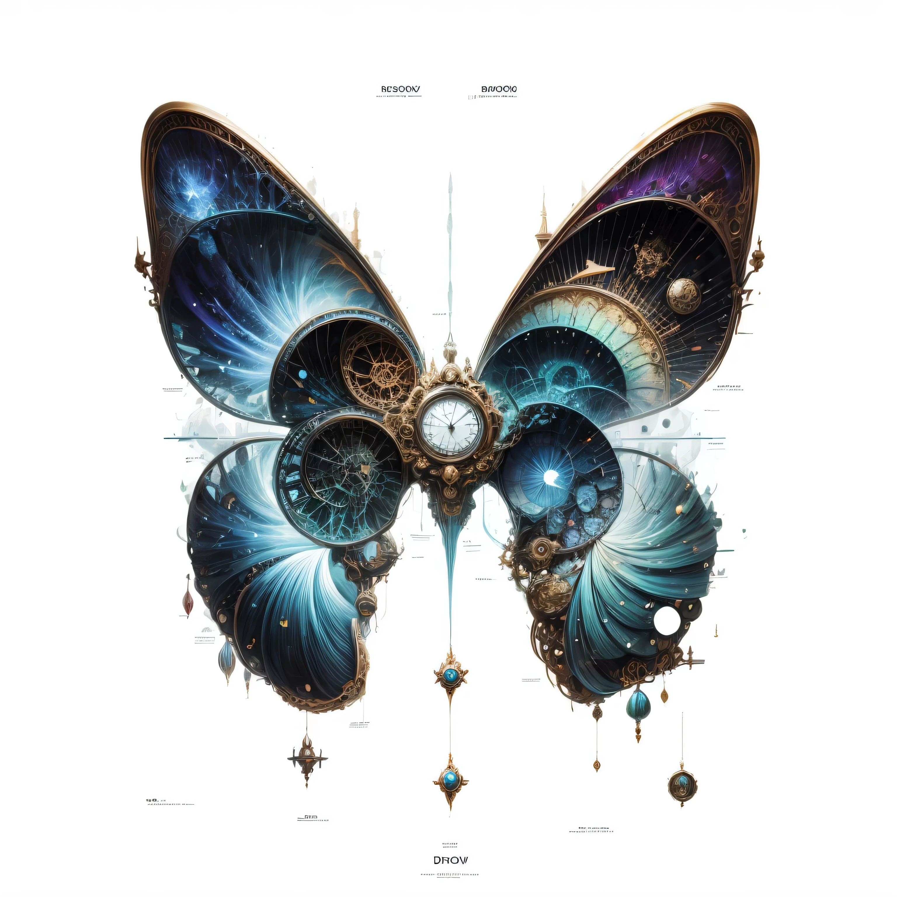 Mechanical clocks,A rainbow-colored space-time door to another dimension,magic elements