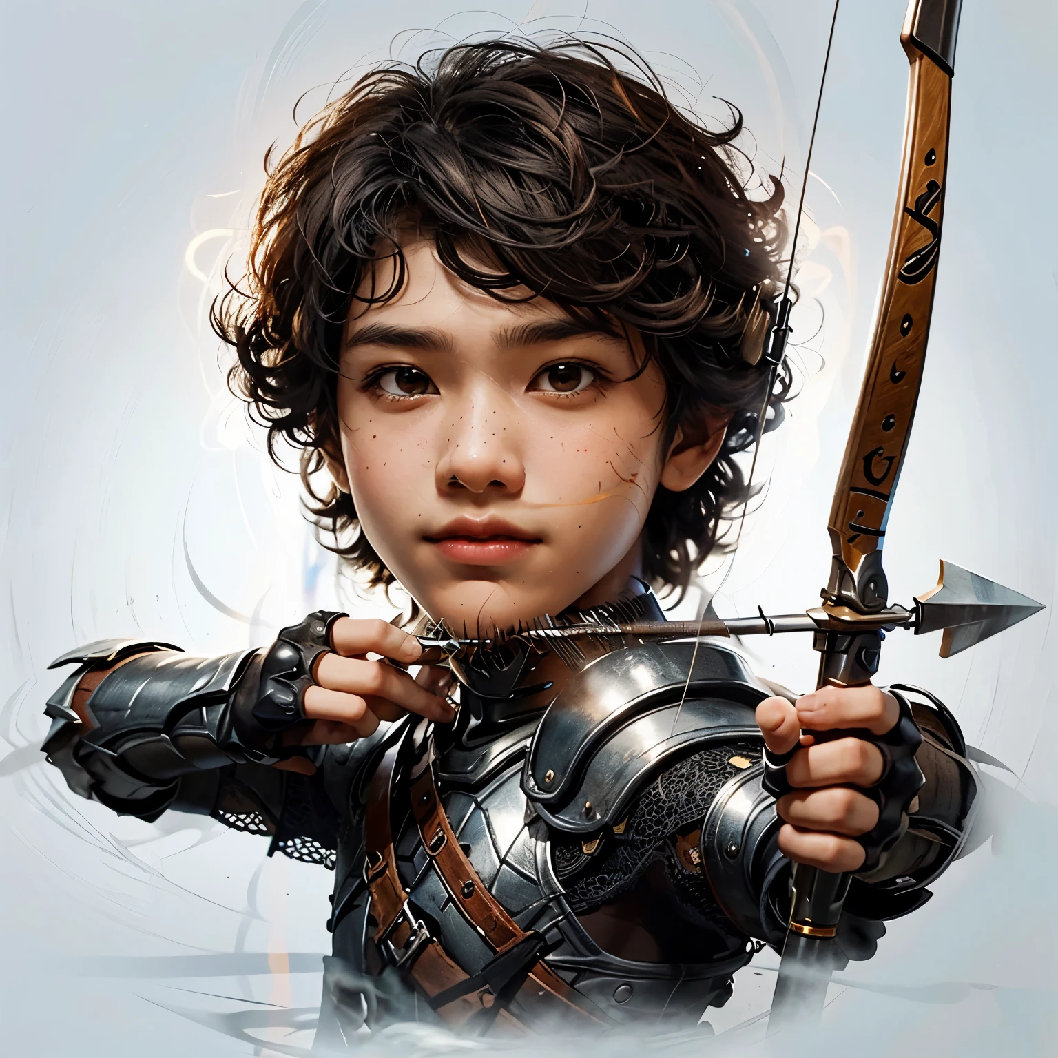 Unity 8k wallpaper, Ultra detailed, Beautiful and aesthetic, Masterpiece, Best quality, Extremely detailed, Realistic, 1boy, wizard, Short spiked hair, crew cut hair, Cute, Young, Asian, Japanese role-playing game style, medieval, full body, a long holy staff,