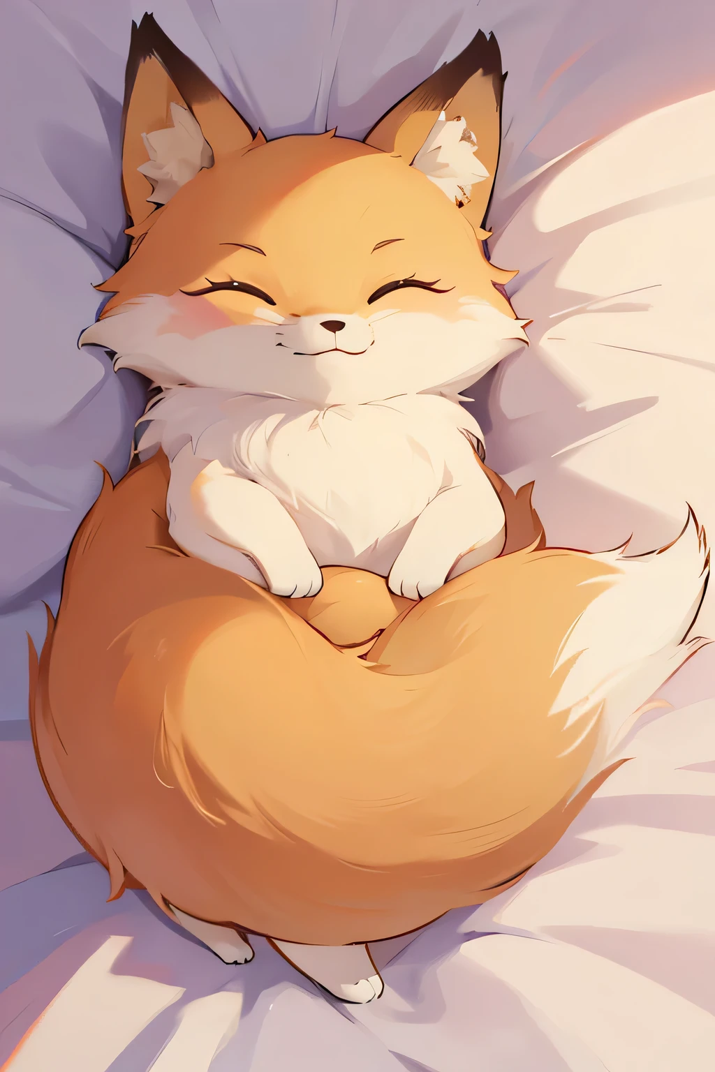 fox animal small cute cartoon well detailed sleeping
