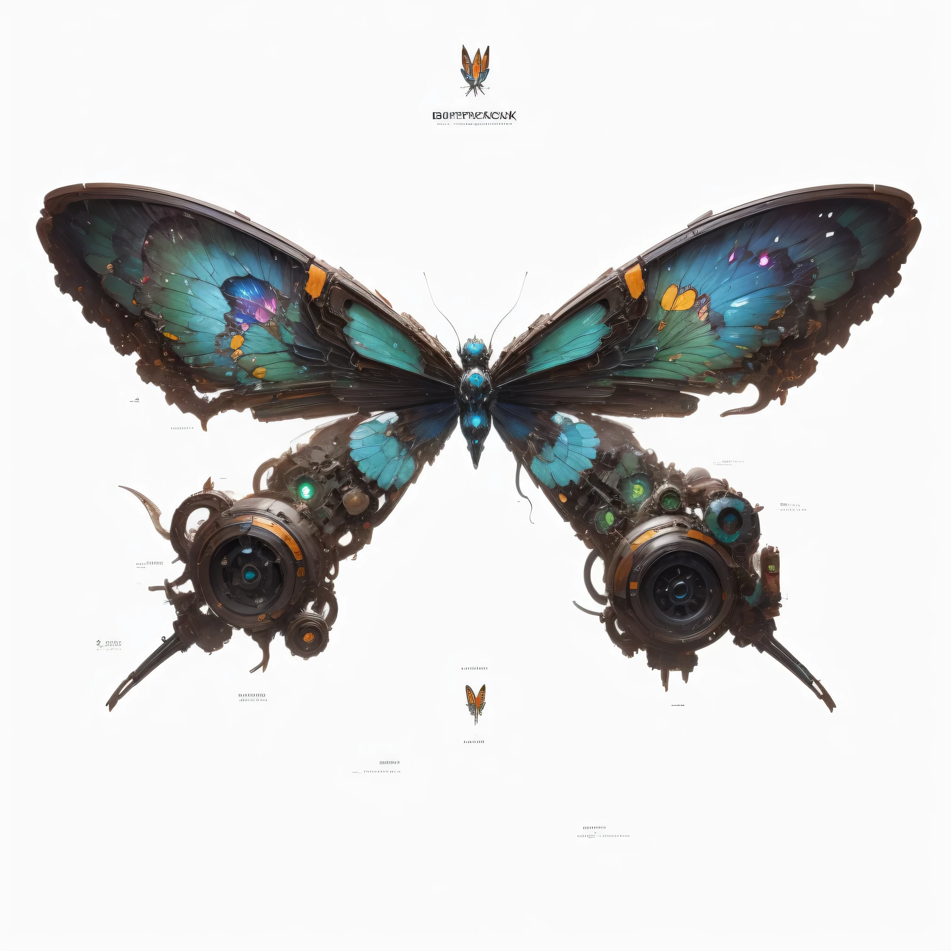 Mecha，cyberpunk，Mechanical butterfly