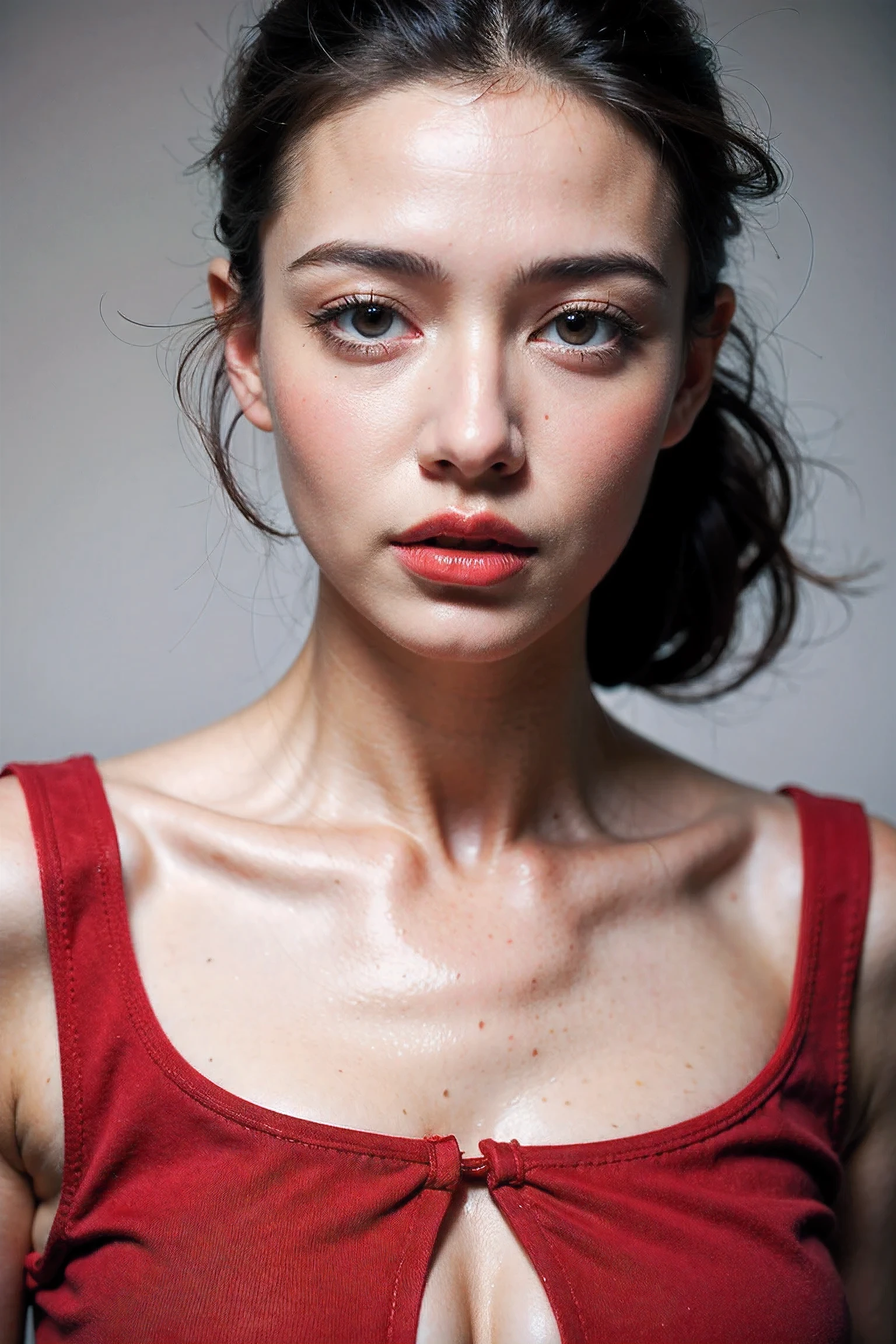 Realistic Photography, Beautiful Female ,Red lipstick 