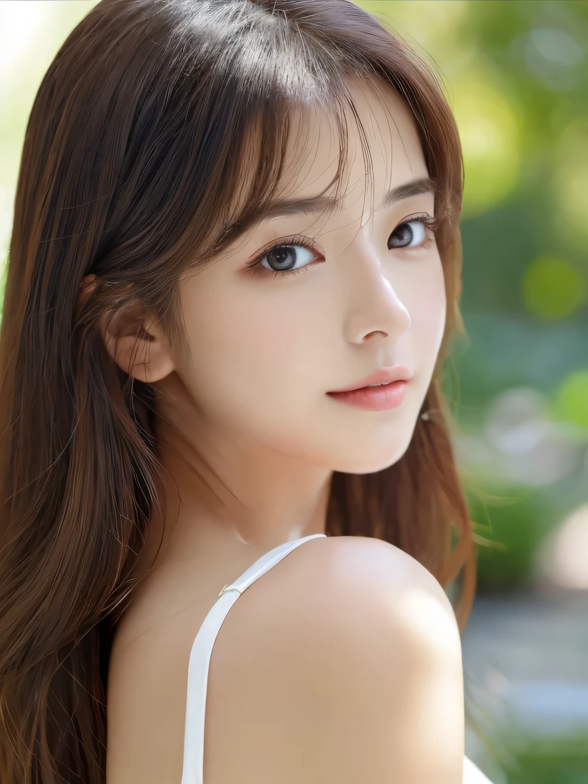 (((8k,Very detailed,Attention to detail、highest quality,masterpiece,Attention to detail))),RAW Photos , Realistic,Professional Lighting,Beautiful dark eyes,Glossy lips,beautiful黒い Eyes,White skin、Deep black eyes,とてもBeautiful face,とてもBeautiful face、Beautiful face,beautiful, Glossy lips,beautiful Eyebrows,Realistic Skin, Young Gravure Idol,Very cute woman , Young Gravure Idol, Young Gravure Idol, とても美しくてかわいいbeautiful 21 year old beauty,Incredibly beautiful and elegant,beautiful 21 year old beauty,Natural soft light,(Shiny Hair,,beautiful and kind eyes:1.5),Gentle features,Shapely breasts,Long Hair,beautiful posture,Natural Makeup,Looking into the camera,Japanese women,