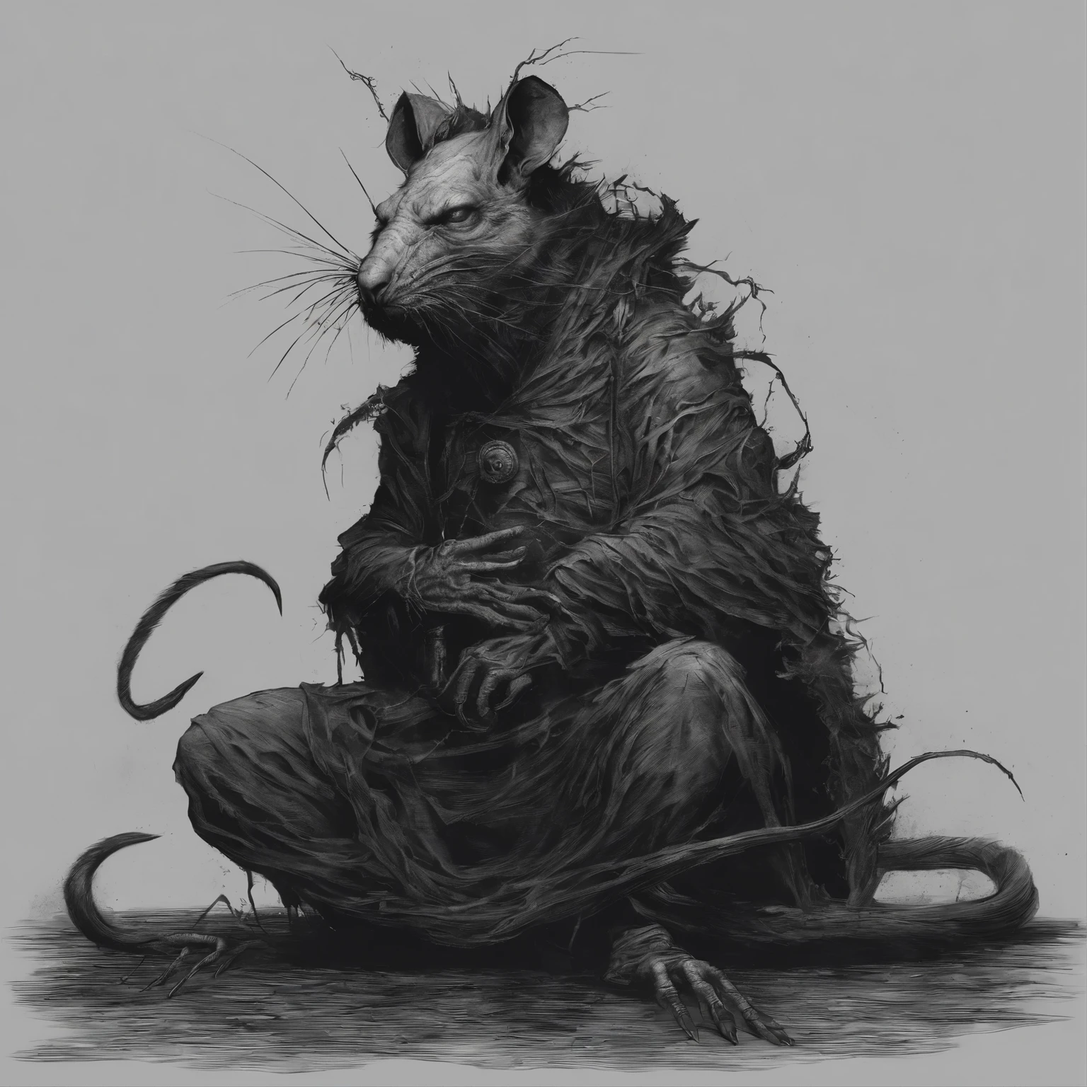 rat king, mutant, smoke, usando coroa