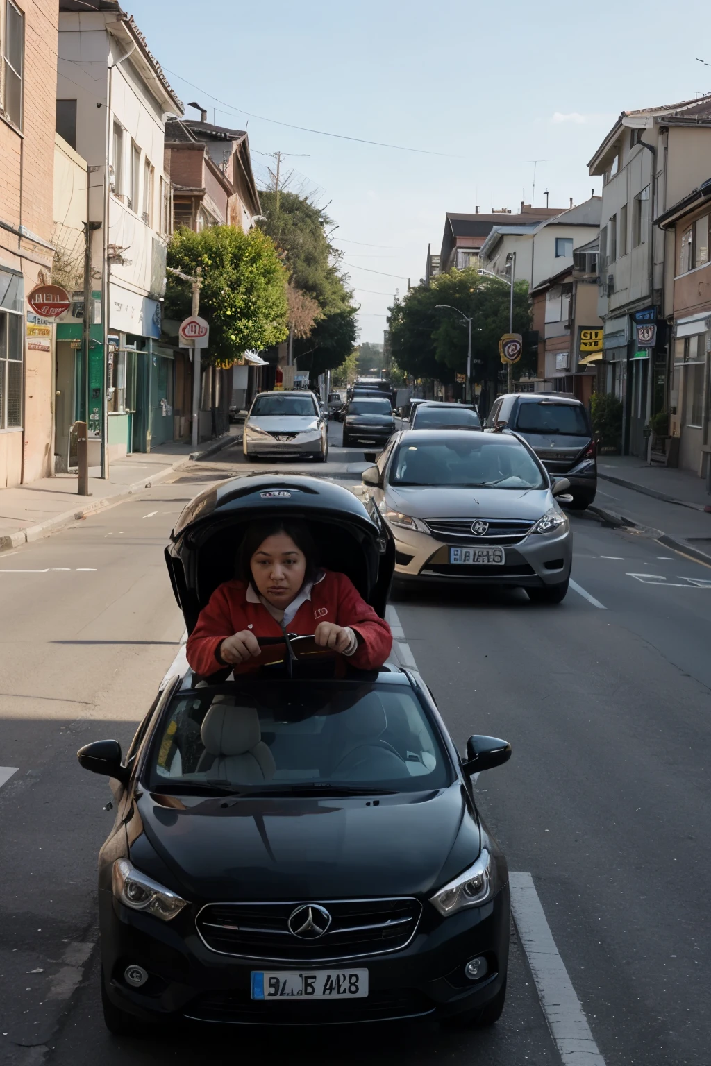 image of a frequent traffic violation that is understandable to a primary school 