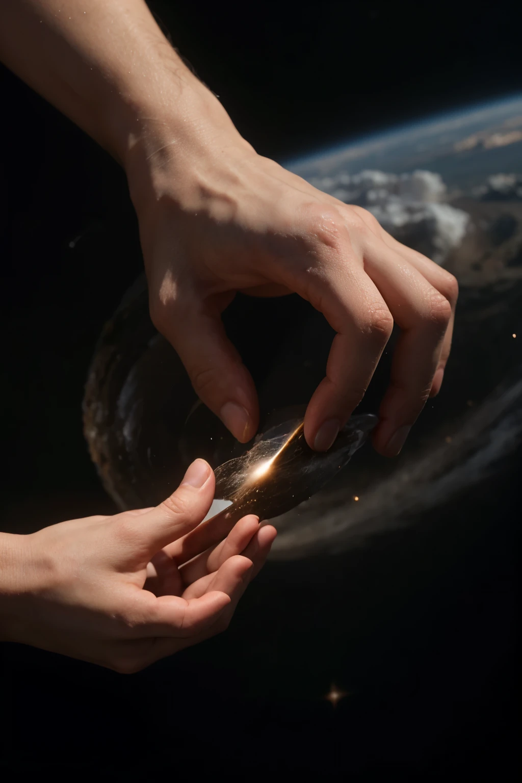 the hand of god creating the universe, cinematic, 8k, realistic