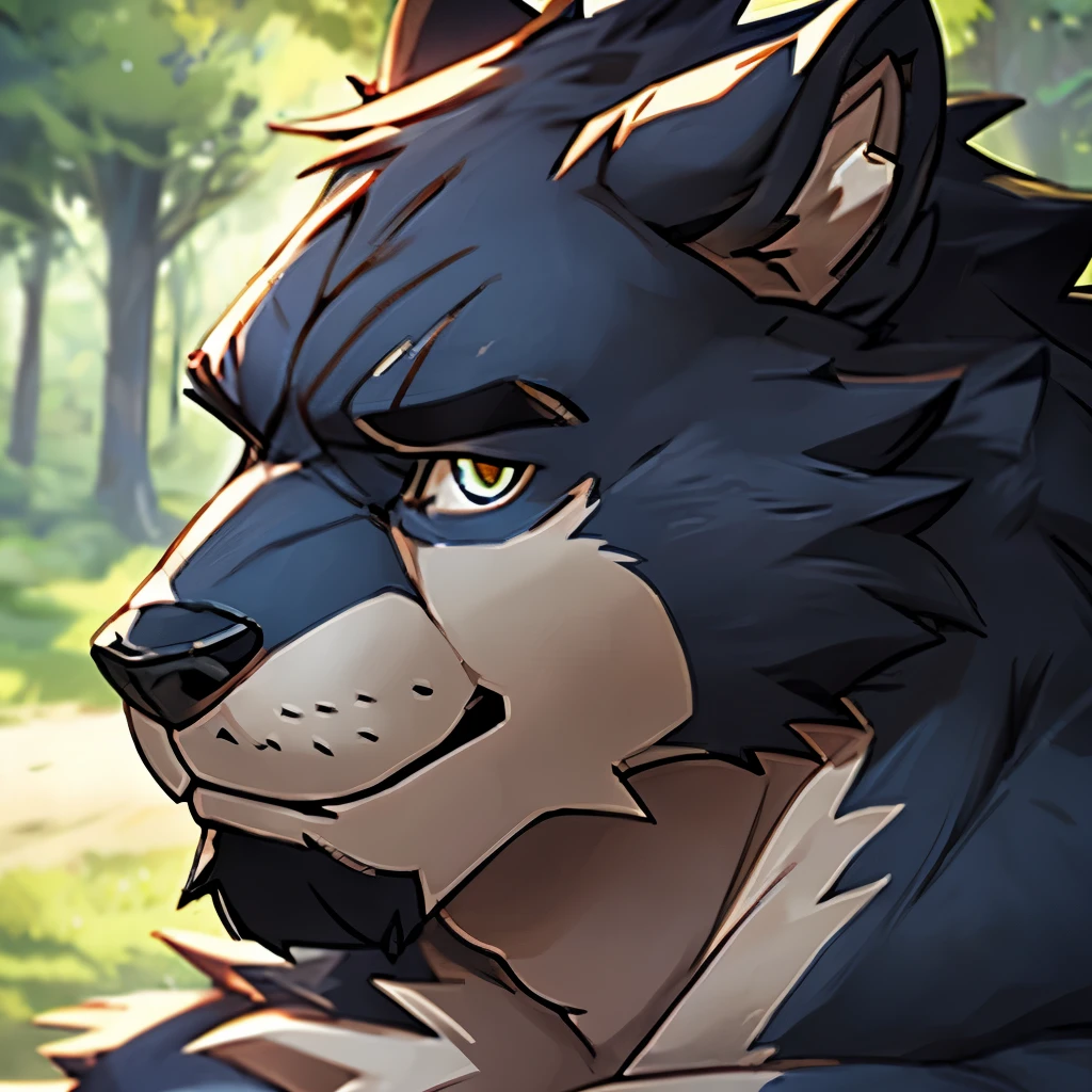 Alone, ORCBEAR, Male, muscle, intestinal muscle, big belly, calnçan, large, Male mature, old. (((naked, facing viewer, head-shot, closeup of face)))