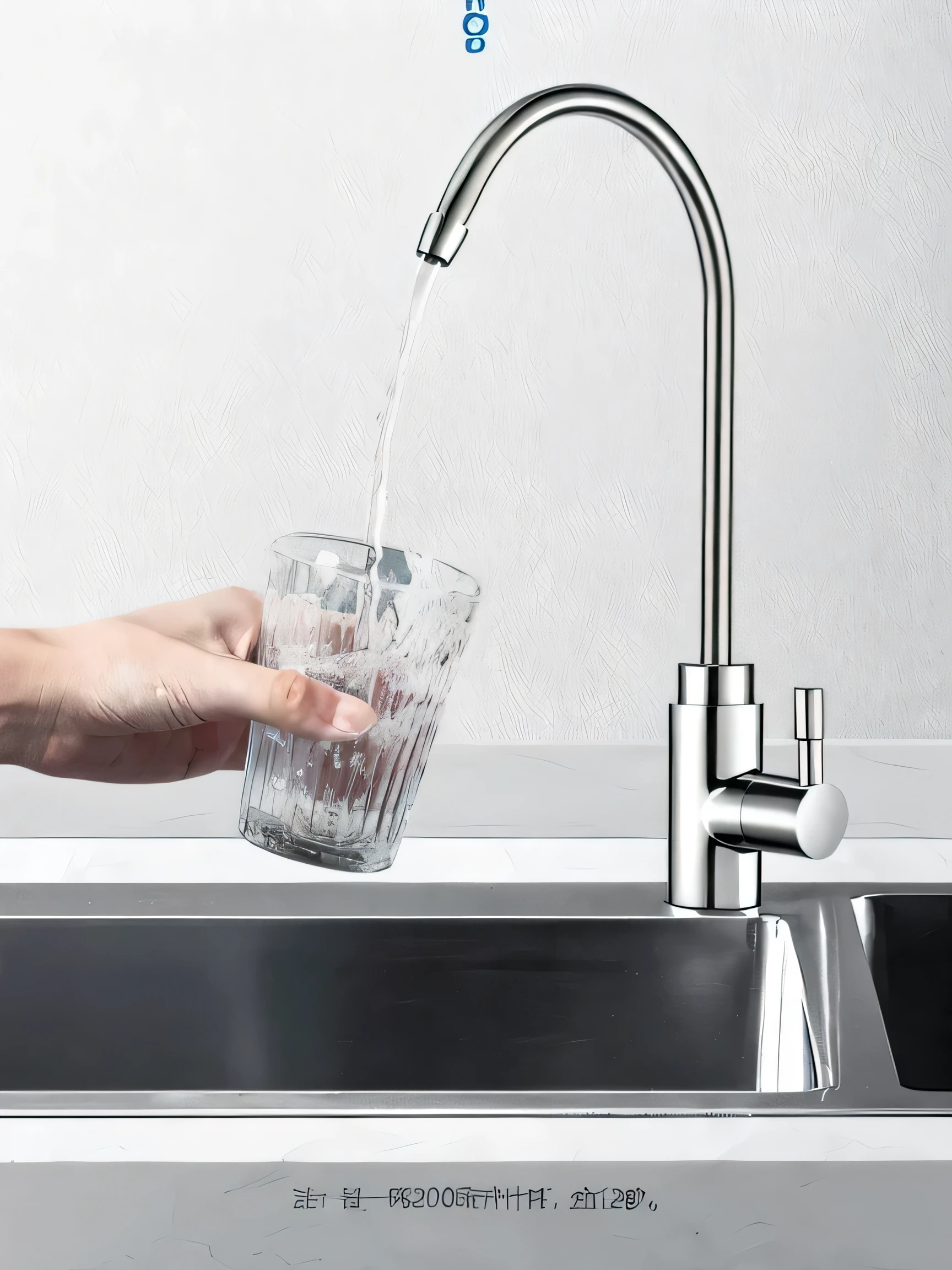 Transparent glass water cup，transparent water，full cup，The right cup