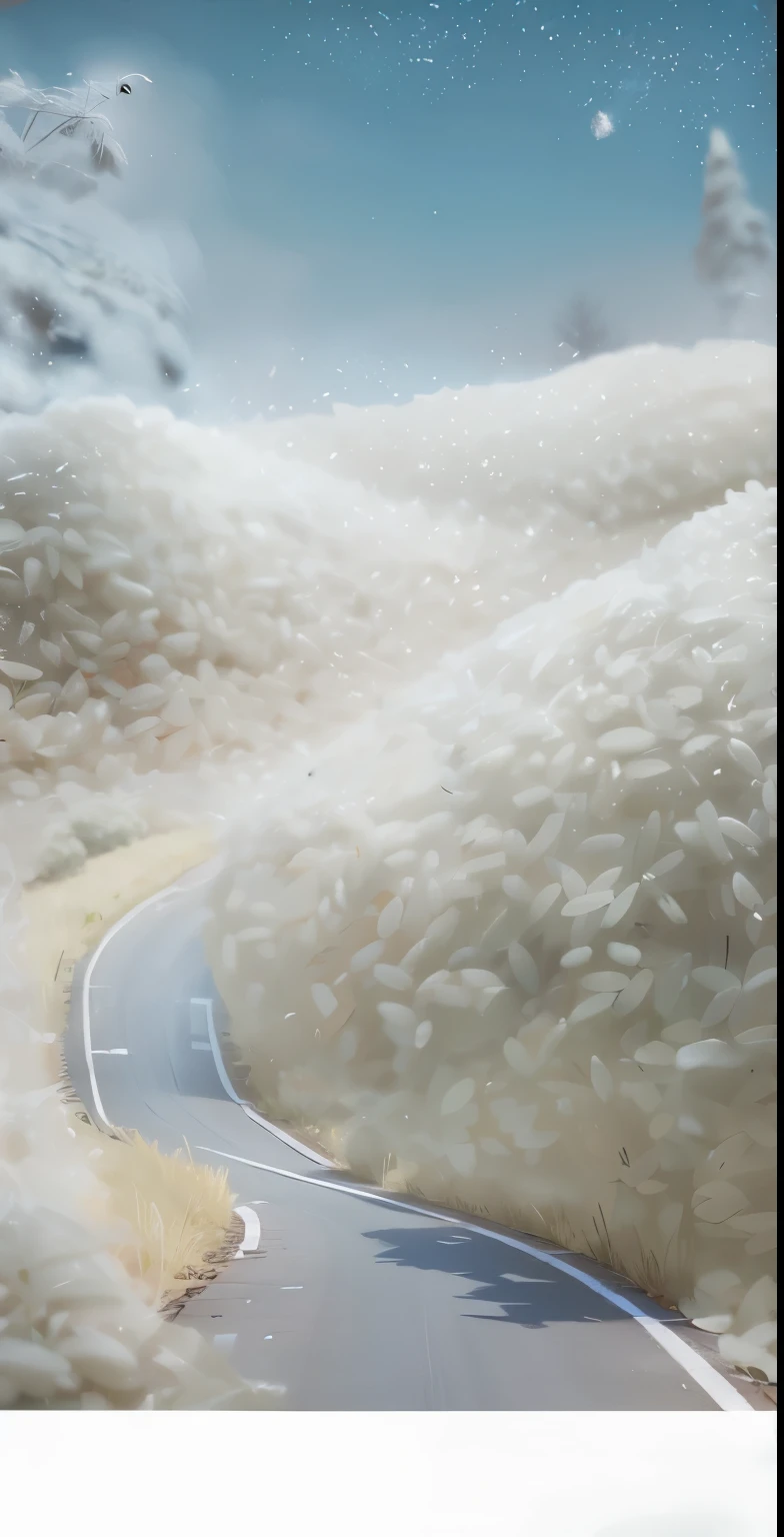 road paved with rice