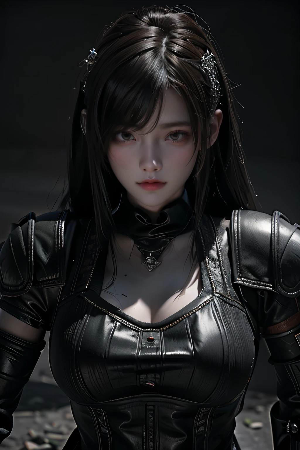 Game art，The best picture quality，Highest resolution，8K，(A bust photograph)，(Portrait)，(Head close-up)，(Rule of thirds)，Unreal Engine 5 rendering works， (The Girl of the Future)，(Female Warrior)， 
20-year-old girl，((Hunter))，An eye rich in detail，(Big breasts)，Elegant and noble，indifferent，brave，
（Medieval-style fur combat clothing，Glowing magic lines，Animal skin clothing with rich details），Medieval Lady Knight，Medieval ranger，
photo poses，simple background，Movie lights，Ray tracing，Game CG，((3D Unreal Engine))，OC rendering reflection pattern