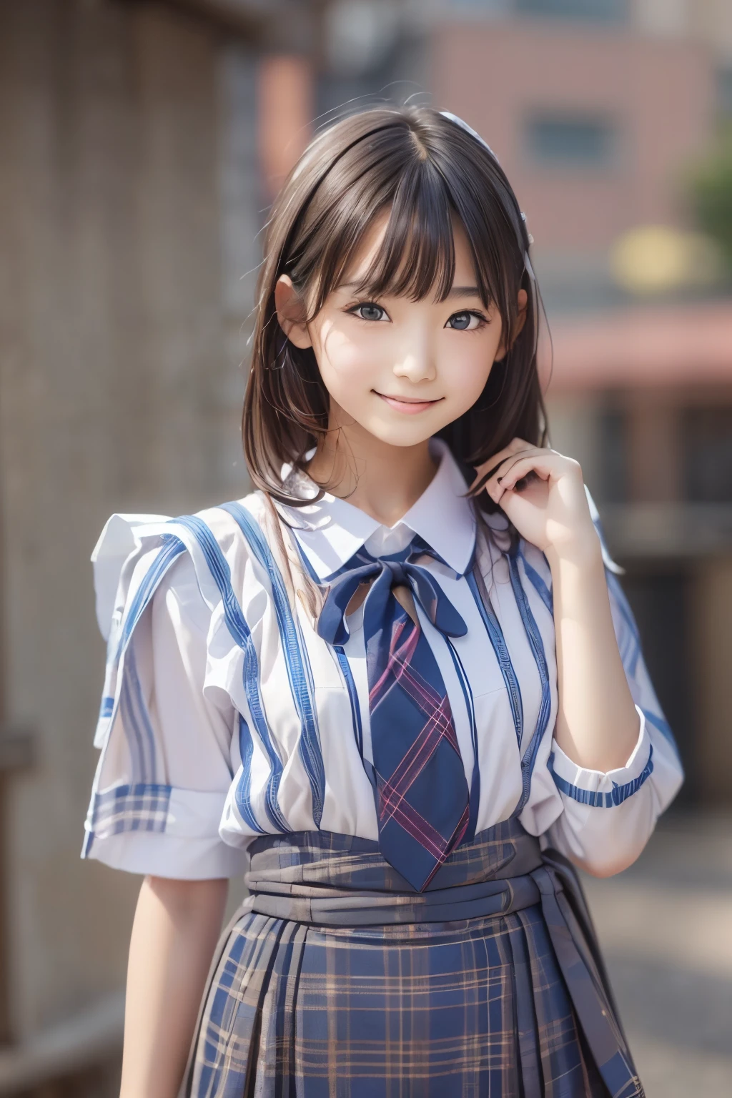 ((sfw: 1.4)),((detailed face, professional photography)), ((sfw, idol uniform , mic , stage, smile, 1 Girl, flat chest)), Ultra High Resolution, (Realistic: 1.4), RAW Photo, Best Quality, (Photorealistic Stick), Focus, Soft Light, ((15 years old)), ((Japanese)), (( (young face))), (surface), (depth of field), masterpiece, (realistic), woman, bangs, ((1 girl))