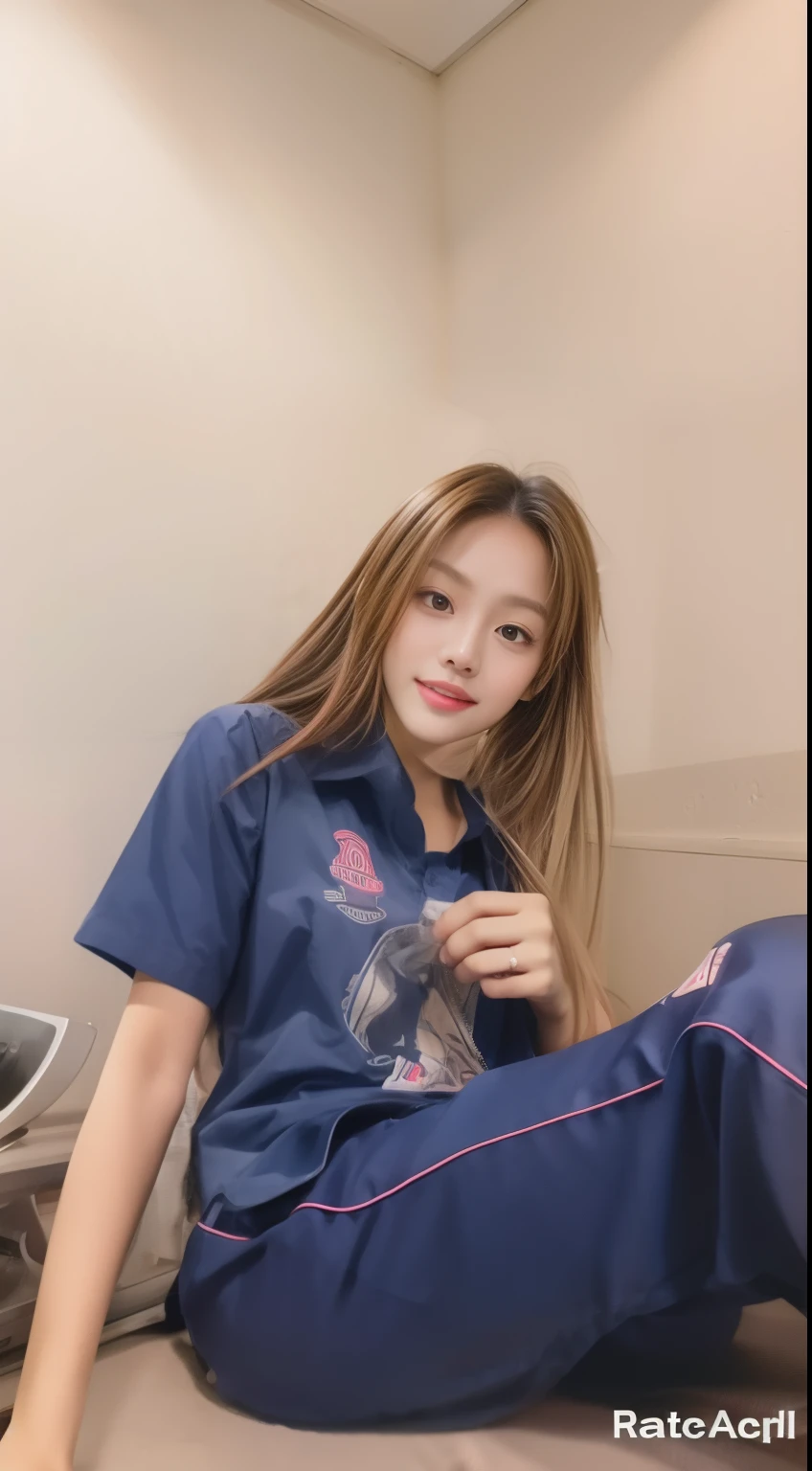 (best quality,10,10,height,Masterpiece:1.2),Special details,(realistic,Realistic picture,Realistic photos:1.37),1 Cute girl in the kitchen,shiny, skin shiny,only,smile softly,BDclothelue shirt:1.3)),short sleeve,shirt, กางเกงขาlong.,(navy_long_track pants:1.1), ((Kitchen Background)),Dynamic angle,excited,Face focus,dynamic poses,from behind,focus on ass,Masterpiece, best quality, ultra realistic, Too many details, 8k resolution, raw photos, Sharp focus, ((Navy blue shirt:1.1)), short sleeve, long route, perfect body, 2 mature women, 18 years old, Cinema-grade lighting system,blue sweatpants,exercise cloth,correct anatomy,perfect body, correct body, Sharp face, กายวิภาคของcorrect body, full body, realistic gestures, long-haired, realistic poses,Wear long shorts...........................,The legs are long.,Good shape,carved girl, Slender figure, model, Good shape, beautiful body,blue sweatpants, two girls kissing