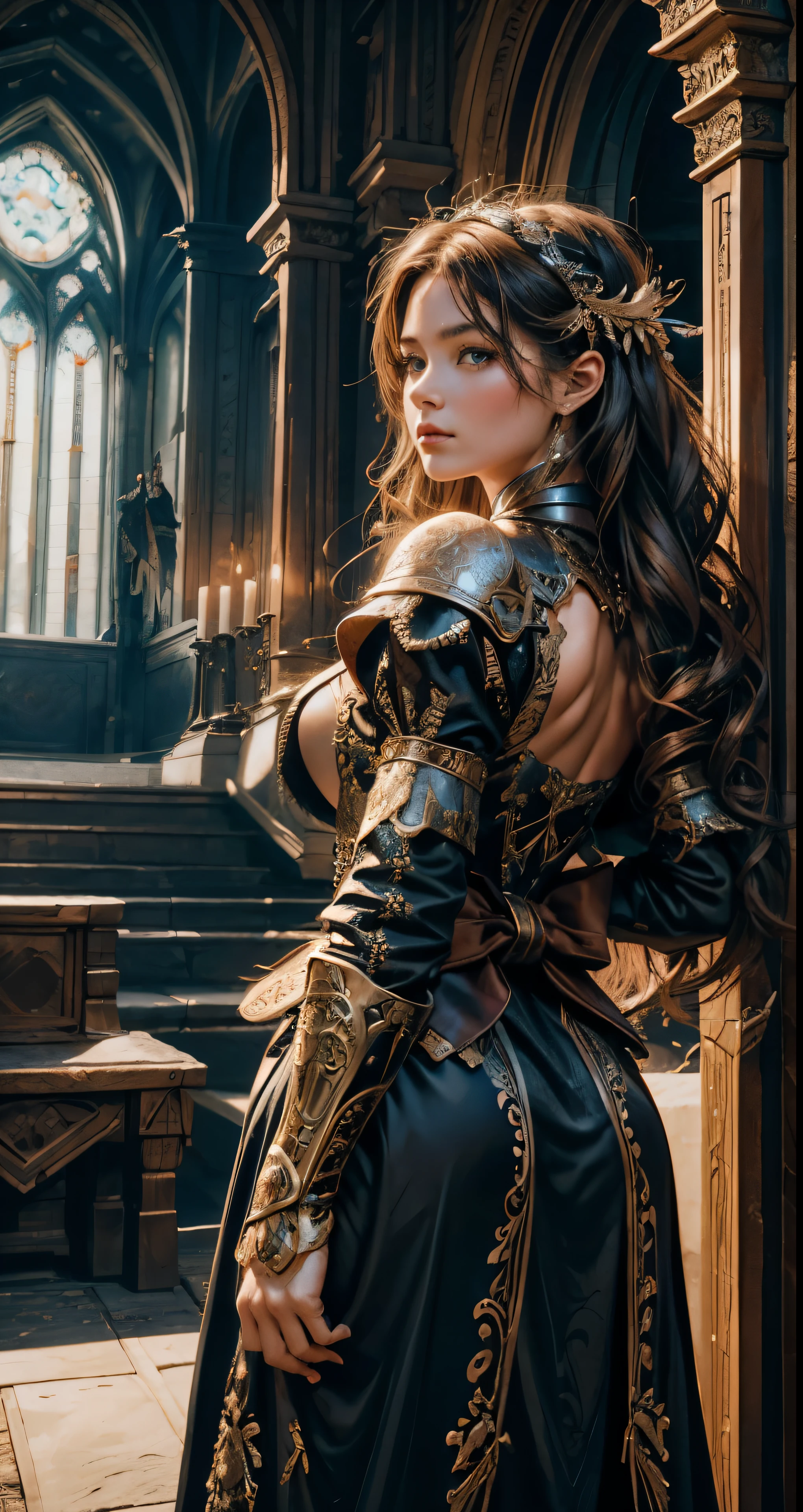 Best Quality: This image showcases a masterpiece of Ultra High Resolution, with every pixel meticulously crafted to deliver an unparalleled viewing experience. The intricate details of the scene are rendered in Extreme Detail, from the textures of the leather armor adorning the strong woman, to the long, curly locks cascading down her back, and the intricately designed elaborate bow slung over her shoulder.

Masterpiece: Behold the beauty and majesty of this 4K image, a true work of art that transports you to a mystical land of fantasy. The strong woman, clad in medieval clothing and armed with an elaborate bow, embarks on a quest