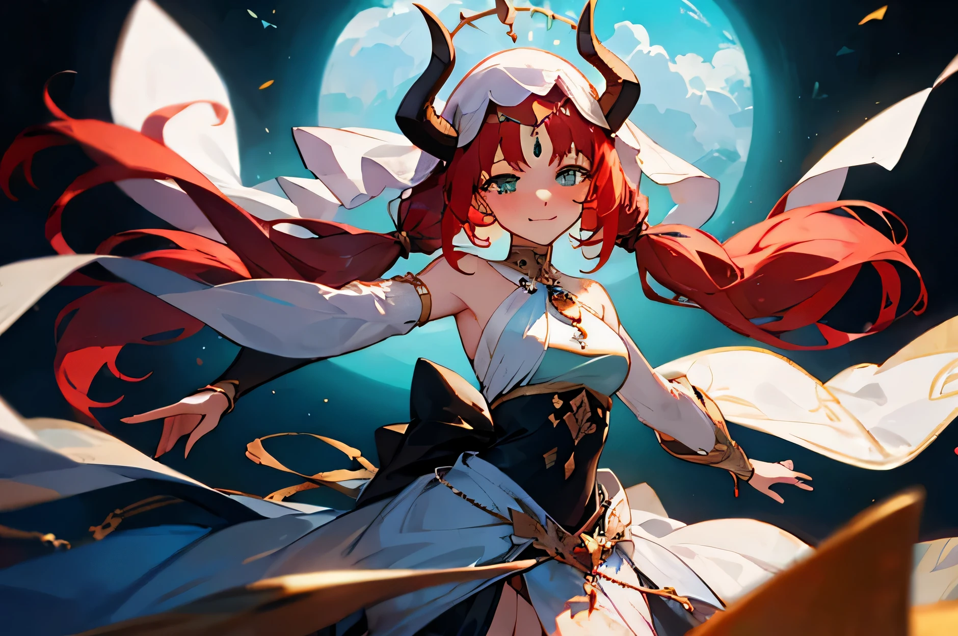 Android Beautiful Girl、Armament、Divine Sword、pose、Emperor Amaterasu、White and red