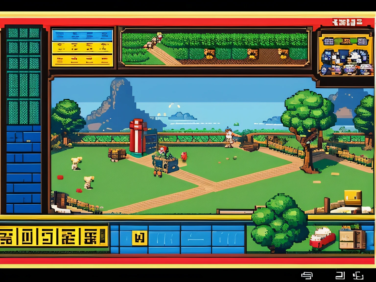 Retro game,screenshot, role-playing game maker, Game maker, Nostalgic game interface,A pixel art masterpiece,