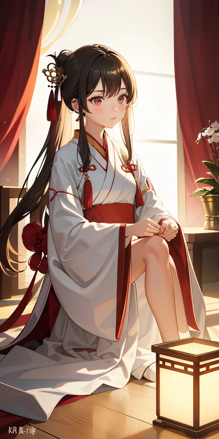 1 girl, (hanfu), Glowing light, side light, wallpaper,,nude