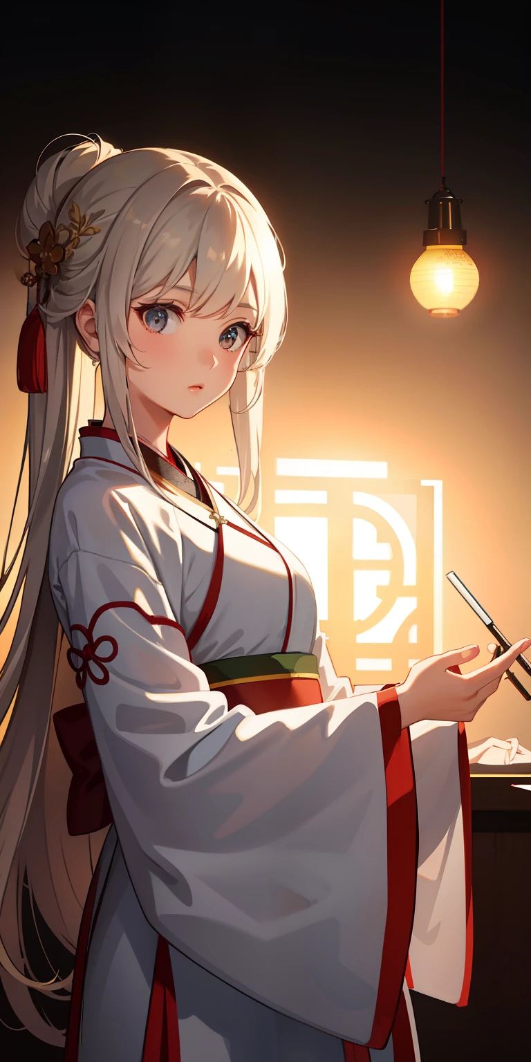 1 girl, (hanfu), Glowing light, side light, wallpaper,,nude