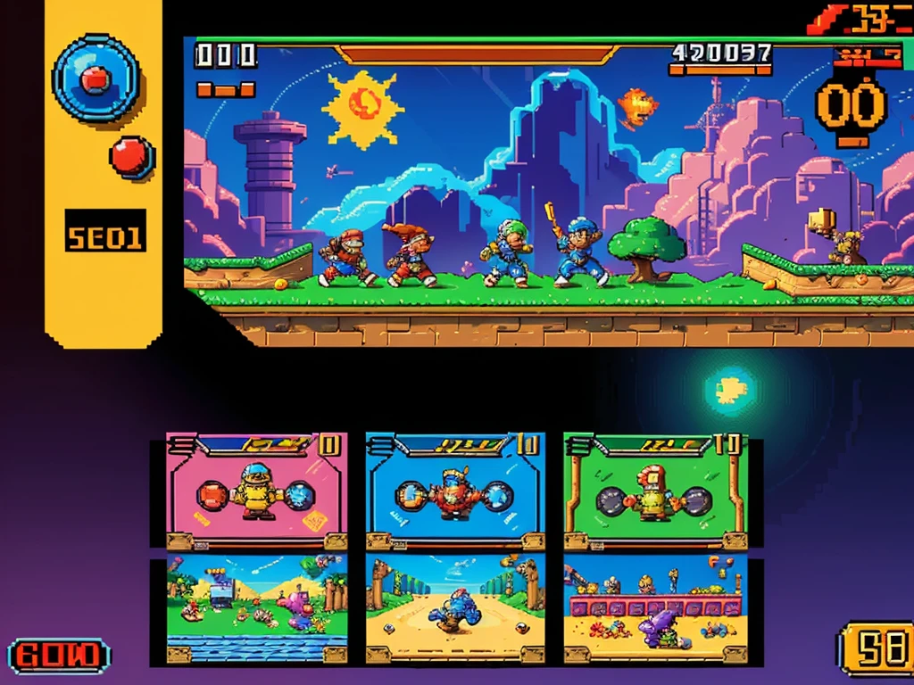 retro game, vintage pixelated graphics, nostalgic gaming experience, classic arcade feel, nostalgic characters and settings, 8-bit artwork, pixel art, old-school gameplay, vibrant colors, pixel-perfect animations, iconic sound effects, joystick and button controls, high score challenge, retro gaming console, retro game cartridges, pixelated landscapes, pixelated character sprites, fast-paced action, side-scrolling platformer, power-ups and bonuses, retro game over screen, multiplayer fun, 80s gaming culture, retro gaming community, immersive gaming experience, leaderboard competition, pixel art illustrations, 8-bit music soundtrack, pixel art animations, retro game controller design, challenging levels, hidden easter eggs, vintage arcade cabinets, pixel art character customization, virtual reality retro gaming, immersive virtual world, retro game fever, throwback vibes, gaming nostalgia, reimagined retro classics, timeless gaming experience.