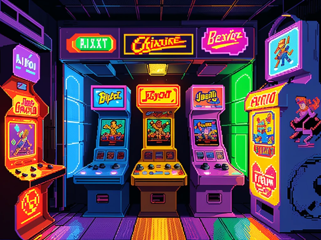 retro game, vintage pixelated graphics, nostalgic gaming experience, classic arcade feel, nostalgic characters and settings, 8-bit artwork, pixel art, old-school gameplay, vibrant colors, pixel-perfect animations, iconic sound effects, joystick and button controls, high score challenge, retro gaming console, retro game cartridges, pixelated landscapes, pixelated character sprites, fast-paced action, side-scrolling platformer, power-ups and bonuses, retro game over screen, multiplayer fun, 80s gaming culture, retro gaming community, immersive gaming experience, leaderboard competition, pixel art illustrations, 8-bit music soundtrack, pixel art animations, retro game controller design, challenging levels, hidden easter eggs, vintage arcade cabinets, pixel art character customization, virtual reality retro gaming, immersive virtual world, retro game fever, throwback vibes, gaming nostalgia, reimagined retro classics, timeless gaming experience.