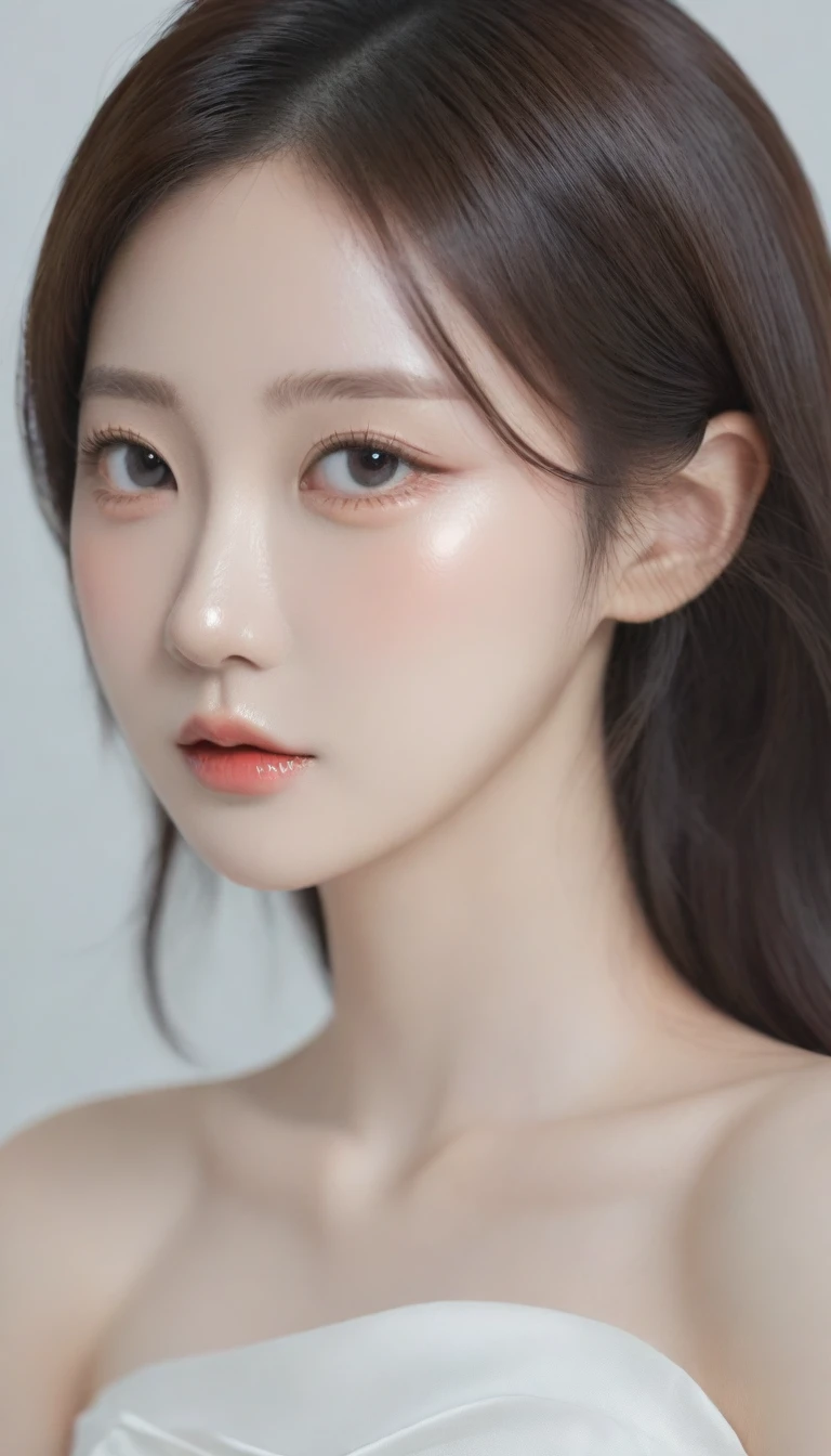a close up of a woman wearing a white dress and a black purse, beautiful south korean woman, gorgeous young korean woman, korean girl, beautiful young korean woman, gorgeous chinese model, beautiful asian girl, korean woman, lovely woman, chinese girl, a beautiful young woman, cute elegant pose, lovely delicate face, very beautiful girl, young adorable korean face, ulzzang