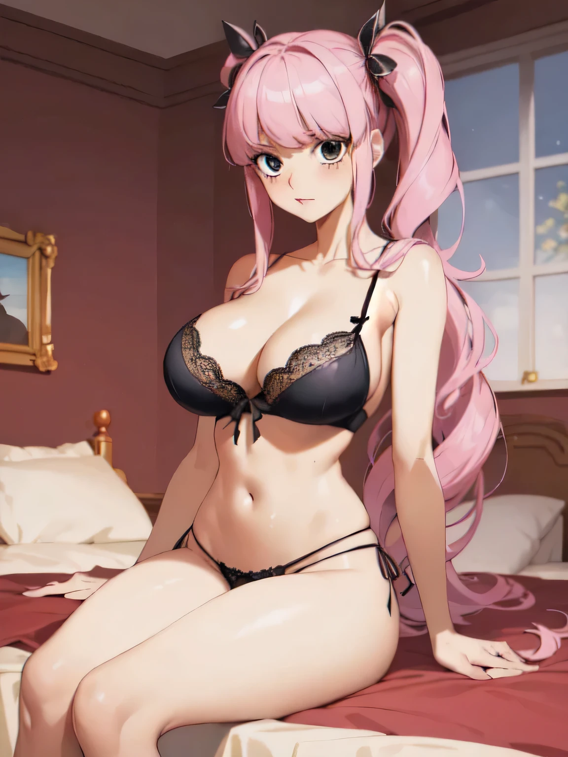 anime girl in lingerie posing in a bedroom with a bed, seductive anime girl, beautiful alluring anime woman, oppai, beautiful alluring anime teen, anya from spy x family, cushart krenz key art feminine, anime best girl, high quality anime artstyle, anime girl named lucy, female anime character, oppai proportions, marin kitagawa fanart