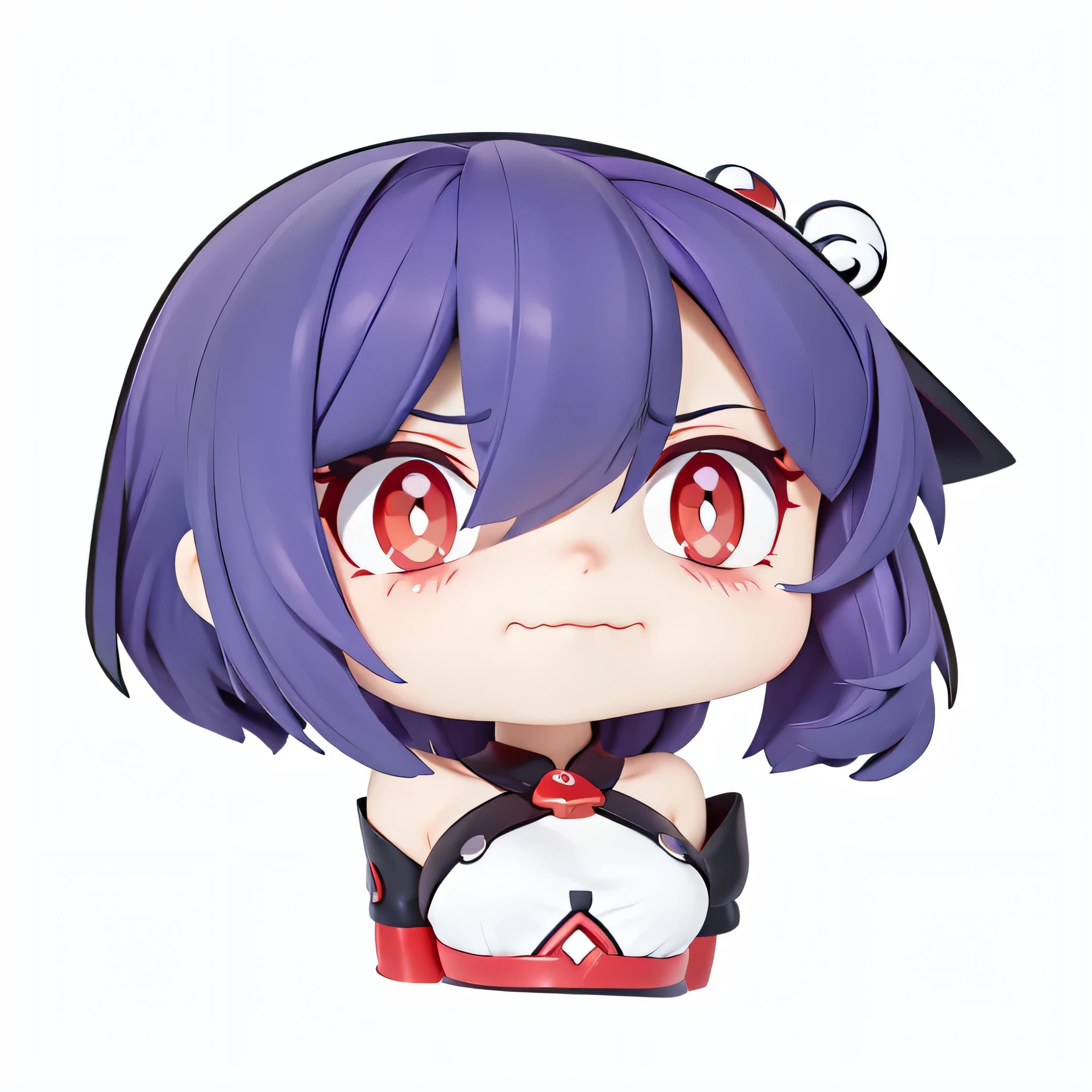 anime girl，purple hair，red eyes，Wearing a black and white dress, Ryuko Maai, Charming Ryuko Maai, anime Cute artstyle, Mika Kurai Devil, gapCute sick, portrait gapCute sick grimdark, Cute, sick, , Satya from Overlord, gapCute sick grimdark, Hilabi