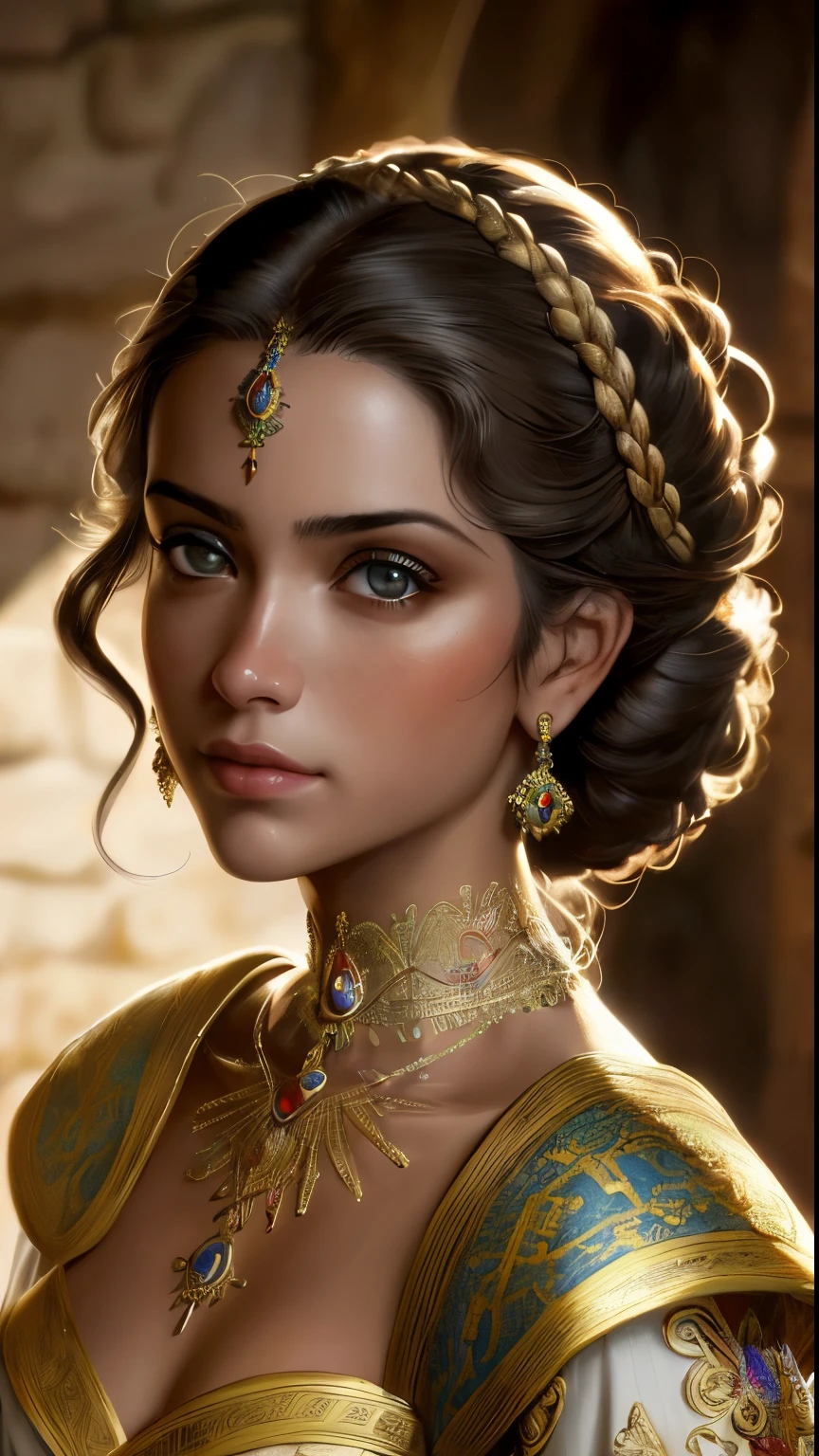 Retrato 8k de um lindo ciborgue com cabelo castanho, intrincado, elegante, altamente detalhado, majestoso, Fotografia digital, arte de artgerm e ruan jia e greg rutkowski pintura surreal filigrana de borboleta dourada, vidro quebrado, (obra de arte, side lighting, lindos olhos finamente detalhados: 1.2), HDR, 