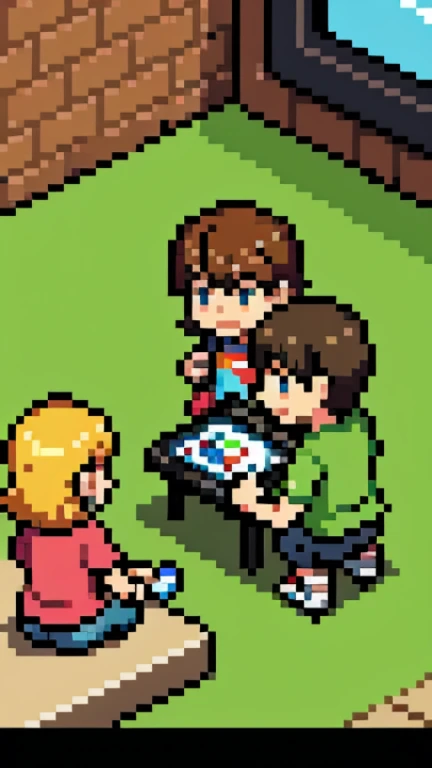 boy playing with nintendo game boy