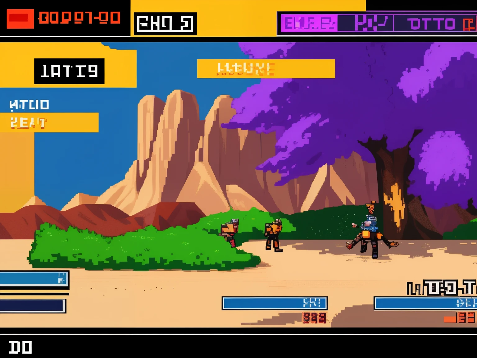 A retro game filled with vibrant pixelated characters, pixel art illustrations featuring nostalgic 8-bit sprites and intricate backgrounds,[best quality,4k,8k,highres,masterpiece:1.2],ultra-detailed gameplay, vibrant colors, with a bright and vivid color palette, [glowing lights], crisp and sharp focus, [nostalgic 8-bit style], [classic arcade cabinet design], [old-school sound effects], [fast-paced action], [retro game controller], [pixelated explosions], [high score board], [time constraints], [challenge stages], [colorful power-ups], [hidden bonus levels], [intense boss battles], [achievement system], [multiplayer option], [unlockable characters and levels], [retro pixel art animations], [classic 2D sidescroller gameplay], [retro-inspired music].