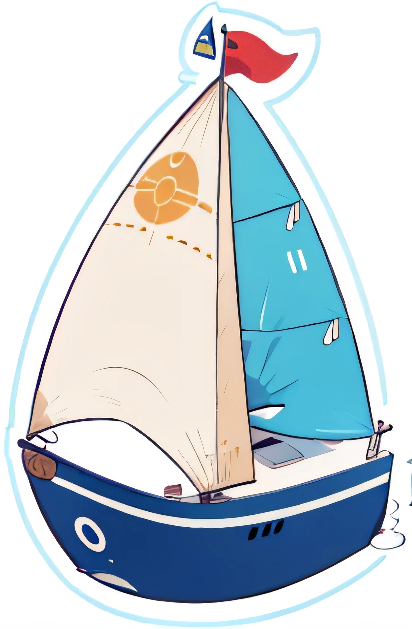 sail ship,sail,Vector illustration,Cartoon,Simple,concise