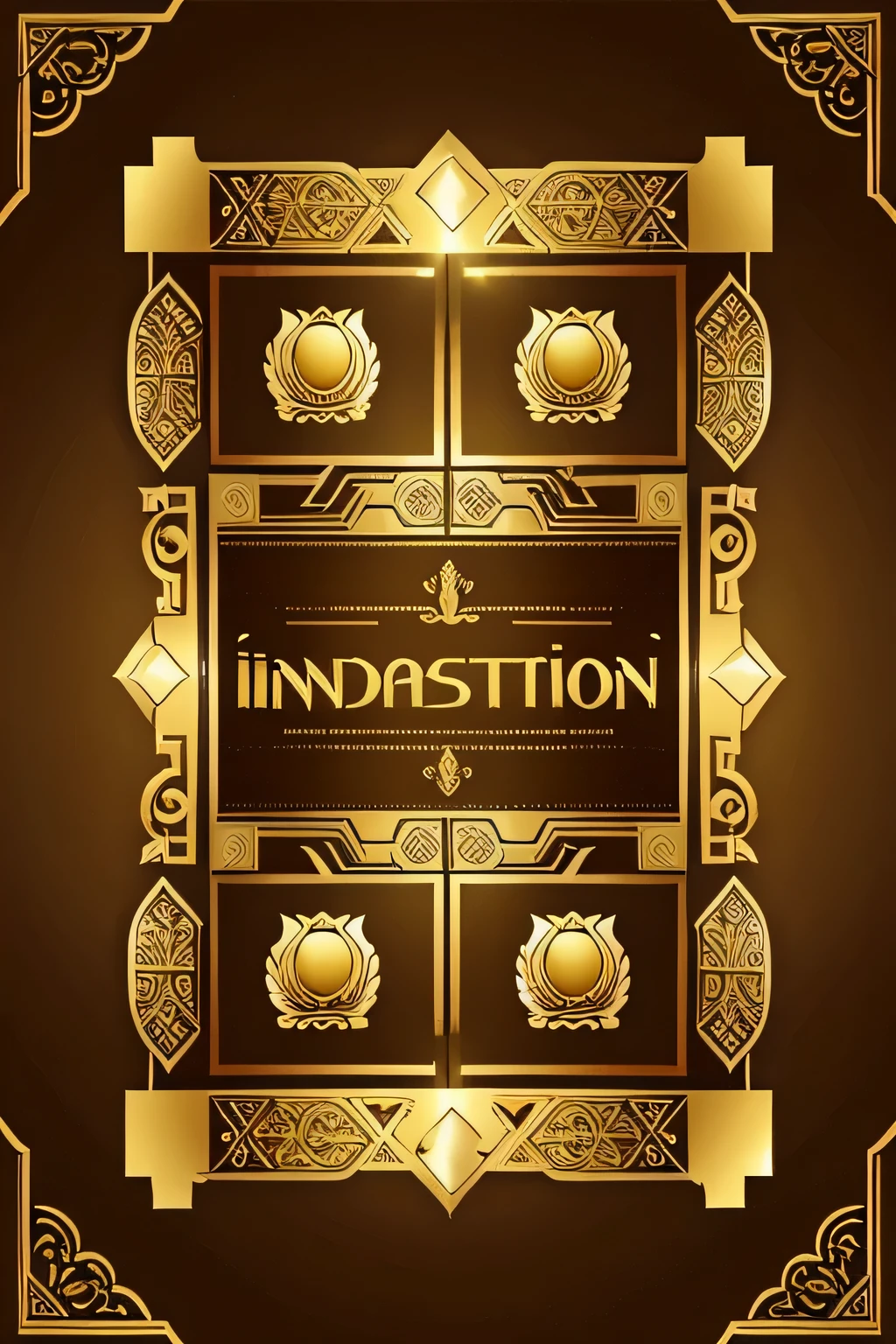 ancient india decorative vector design art golden color horizontal border indus civilization seals transparent background