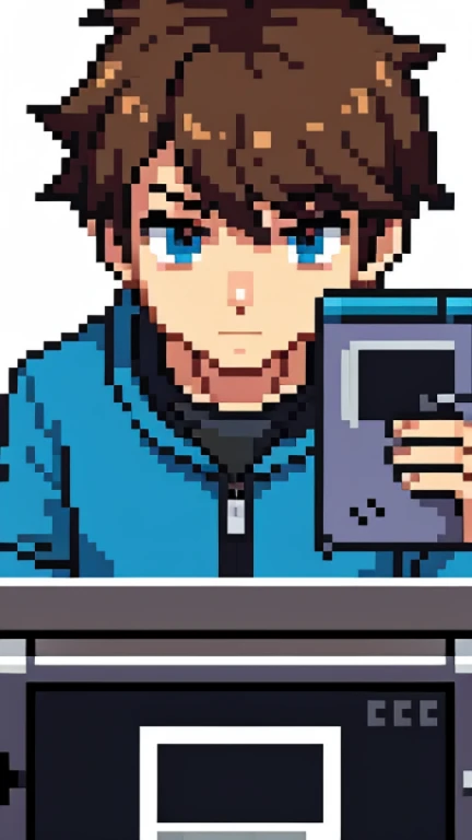boy playing with nintendo game boy