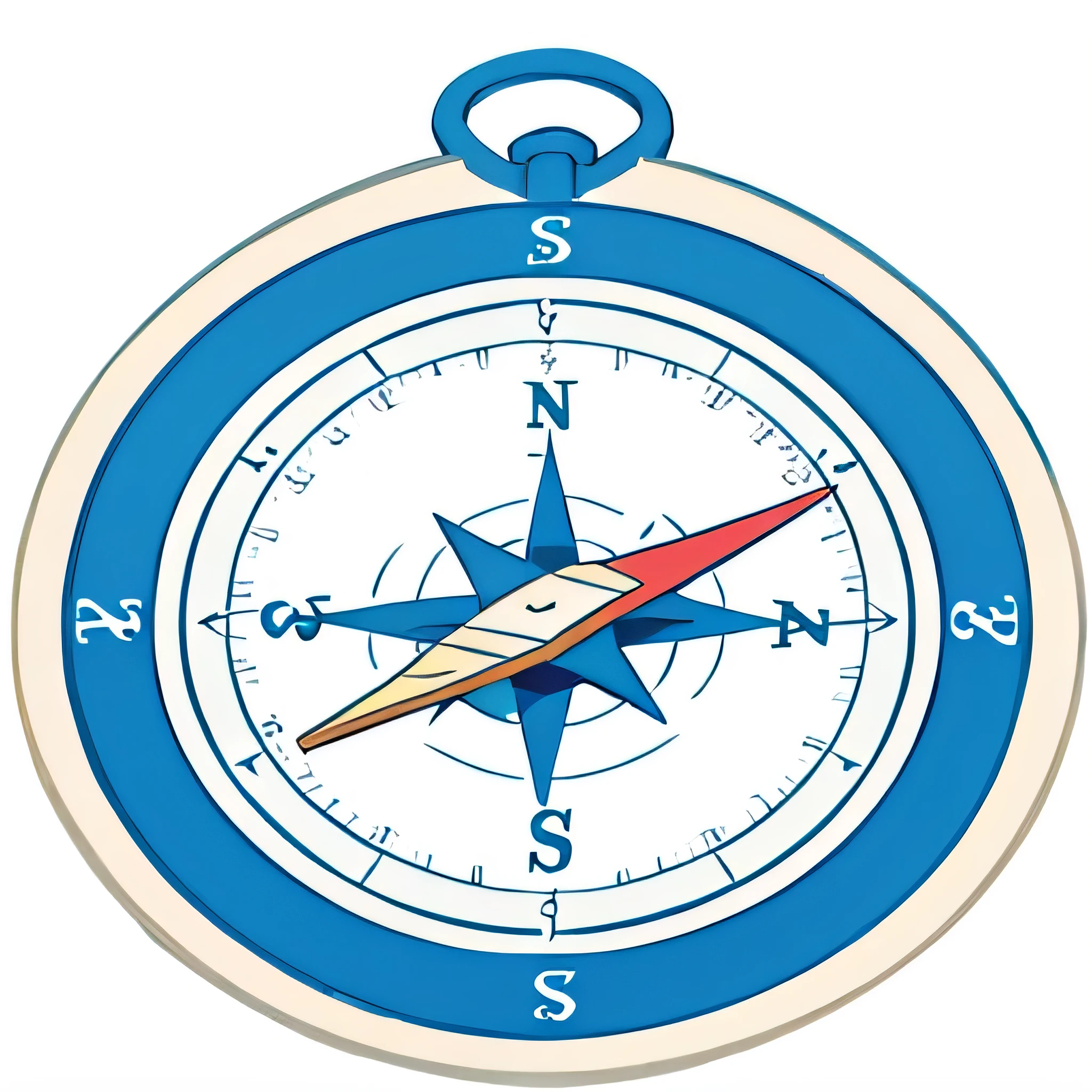 Compass,Nautical Needle,compass,Vector illustration,Cartoon,Simple