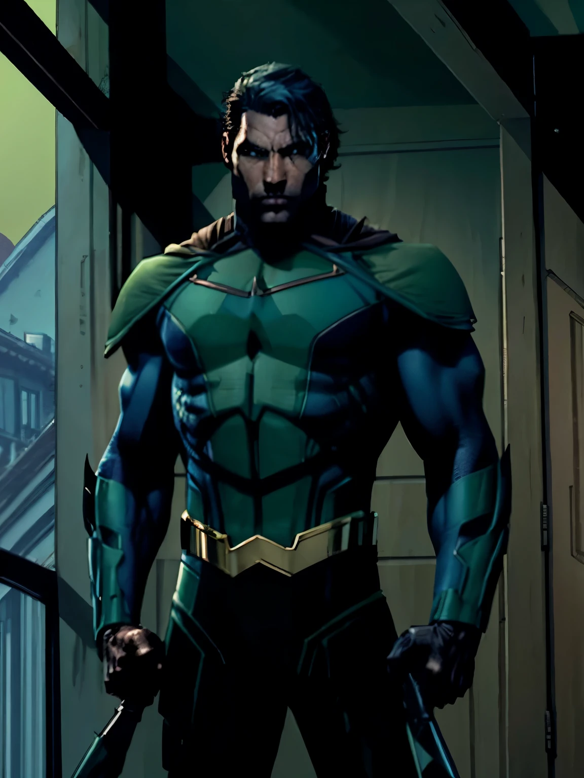 African Nightwing dark green colors standing 