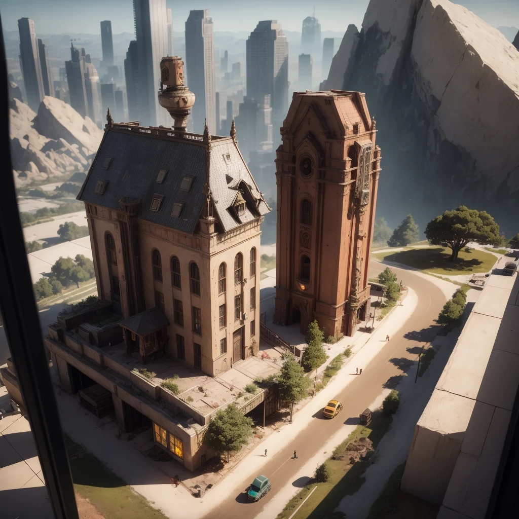 6598年Mars realistic model, (bifurcation, original photo, best quality, masterpiece:1.4),SteampunkCyberpunk6820 City,(CyberpunkMars light:1.3), Mars (related to land),(in a small nature box:1.3),Isometric, small nature, landscape on foundation,landscape,