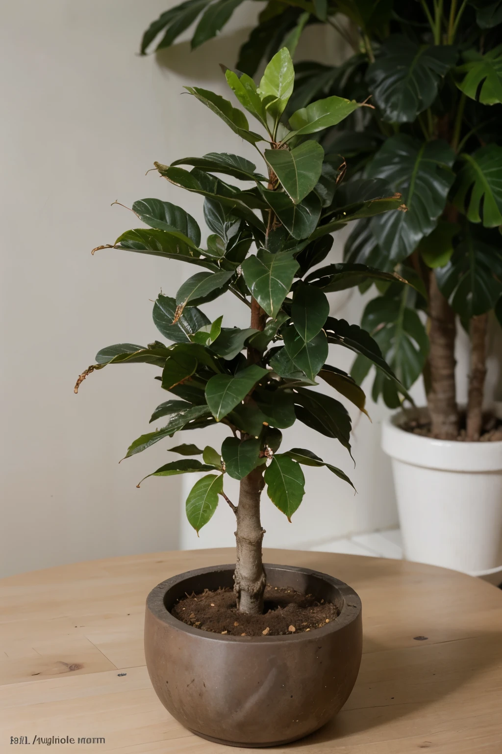 hasme un logo con la palabra ficus con la F tranformada en una cemilla brotando una planta
