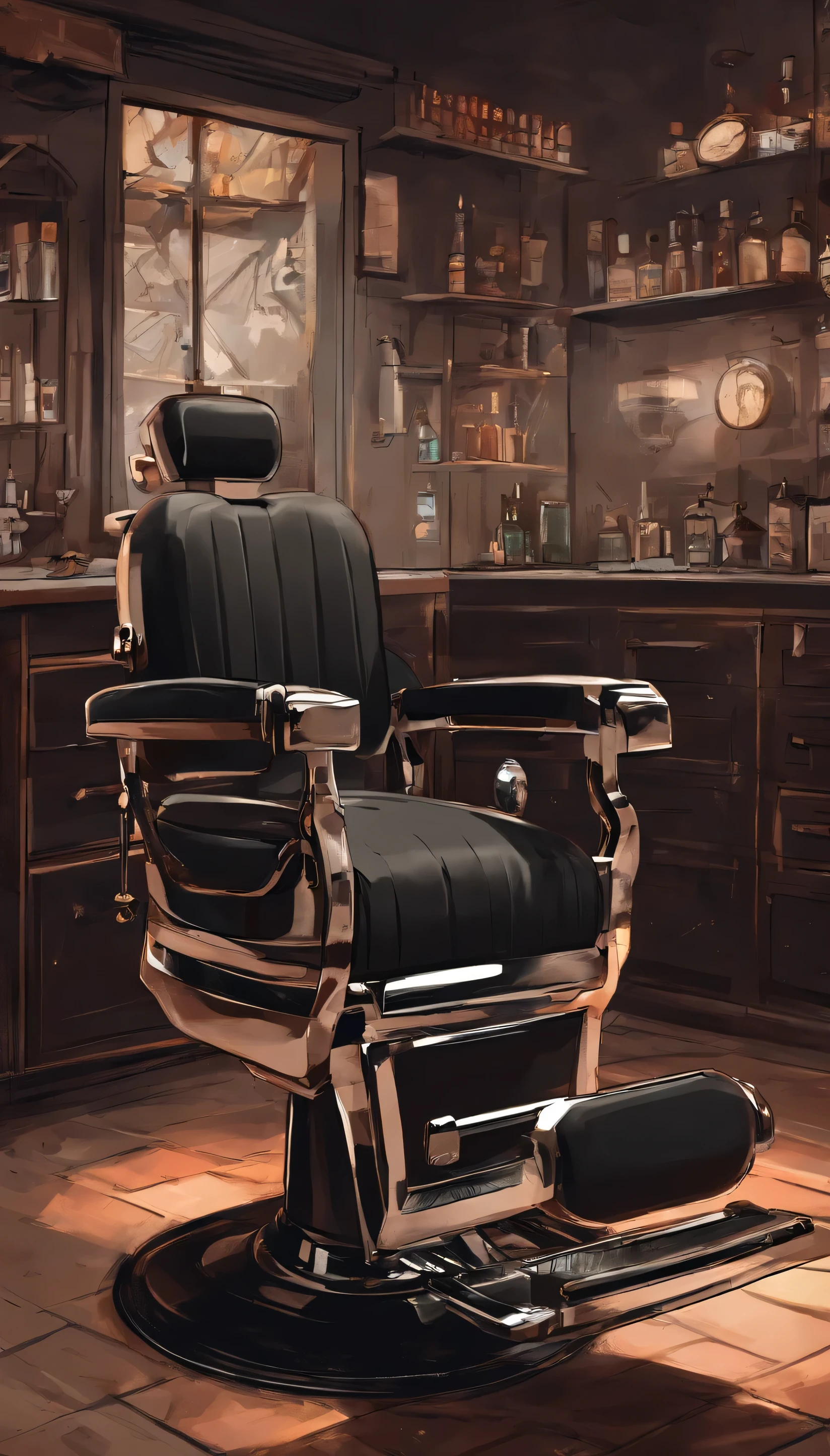 Barbearia masculina com equipamentos