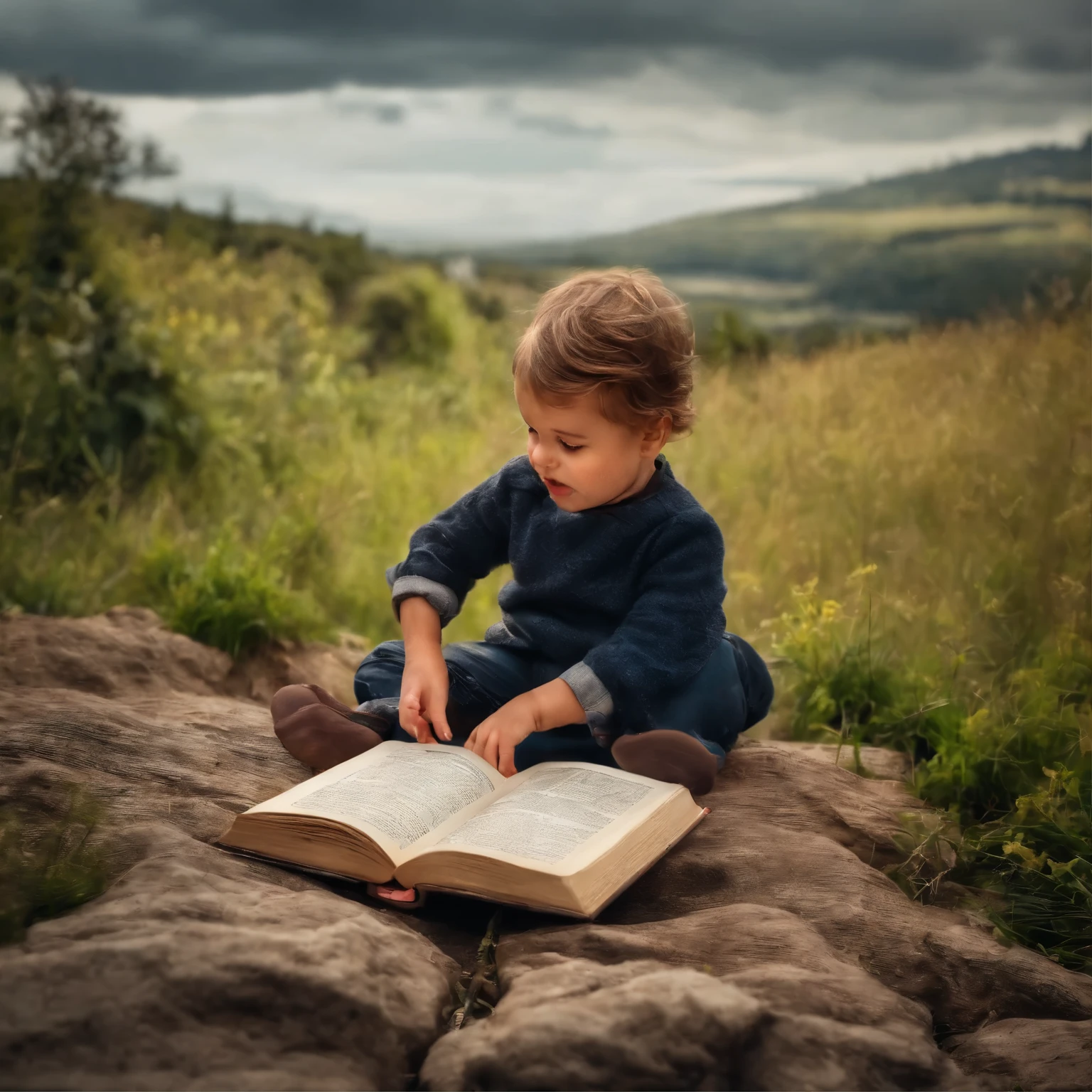 Open book children landscape happiness smile imagination fantasy incredible