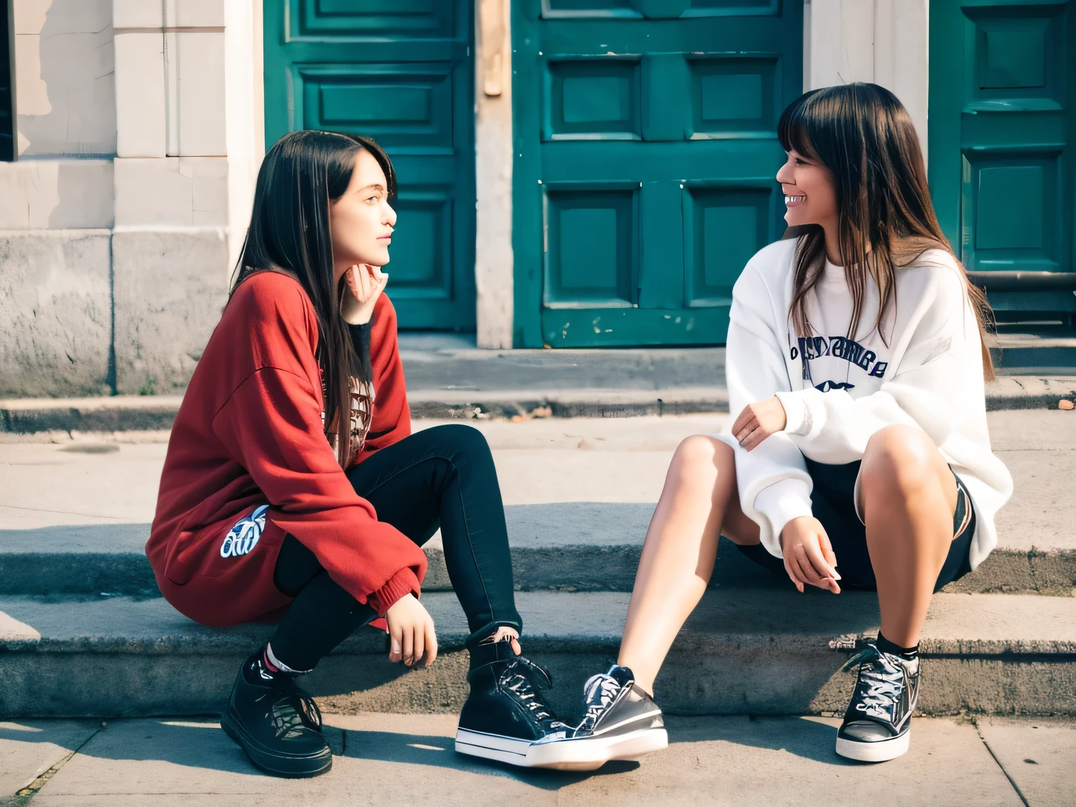 Girls and middle school students wear shoes
