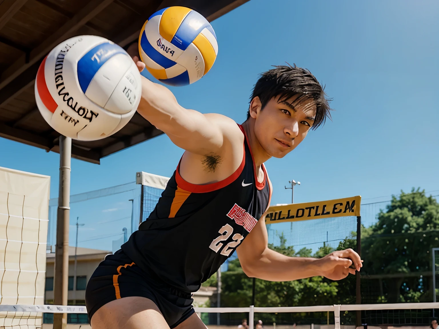 man playing volleyball inspired by the anime haikyu