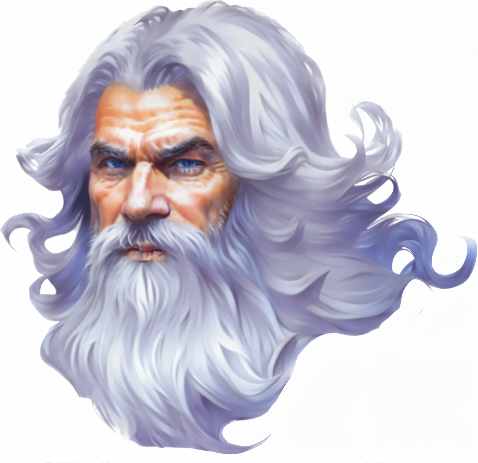 dignified old man，white hair，White beard，Realistic，HD，Hair strands are noticeable，Rich in details