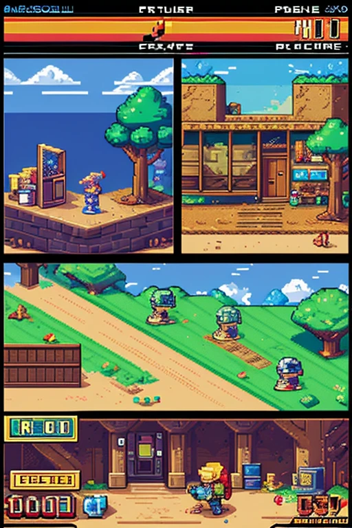 best quality, retro game, colorful pixel art, nostalgic 8-bit graphics, vintage gaming experience, retro characters, pixelated landscapes, iconic game elements, arcade machines, pixel perfect animation, classic arcade cabinet, retro sound effects, vibrant and saturated colors, immersive gameplay, joystick controls, high-score challenges, pixel art sprites, retro gaming nostalgia, old-school gaming, pixel art illustrations, 2D side-scrolling platformer, retro gaming culture, pixel art characters, retro gaming community, 8-bit soundtracks and music, retro gaming consoles, retro gaming tournaments, pixel art animation, retro gaming collectibles, pixel art game levels, classic gaming consoles, retro gaming memories, blocky game environments, retro game developers, pixel art power-ups, pixel art boss battles, retro gaming achievements, bullet hell shooters, retro gaming art style, top-down maze exploration, pixel art game mechanics, retro game storytelling