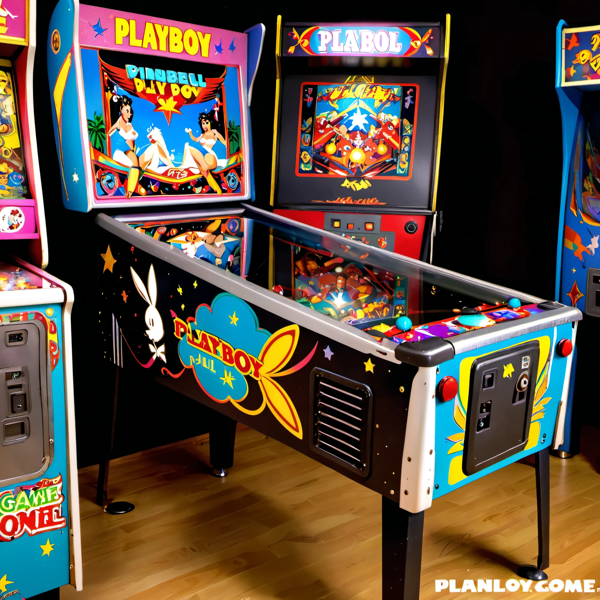 retro arcade game, pinball machine, game play Playboy Pinball